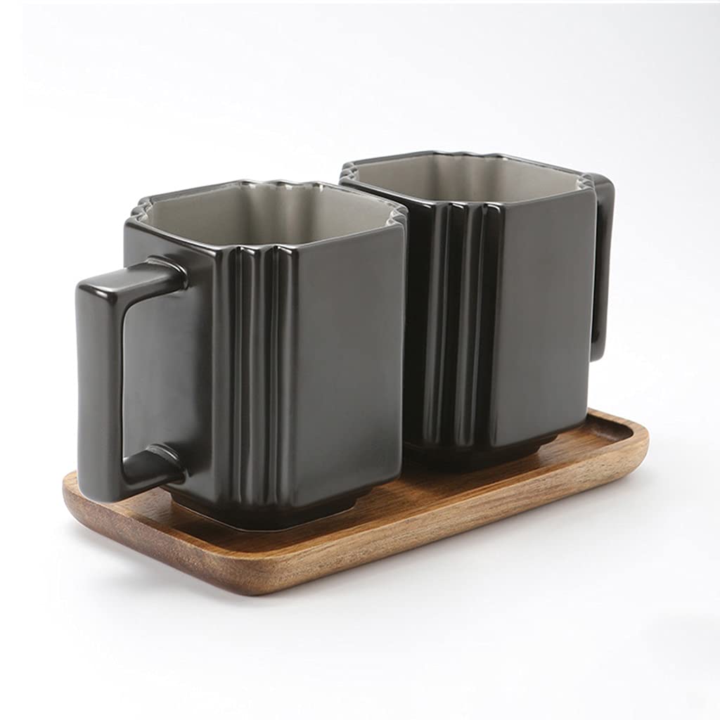 Premium Set of 2 Ceramic Coffee Mugs - 13.5oz Insulated Cups with Handle for Hot & Cold Drinks - Perfect for Office, Home Use or as Thoughtful Gifts - Ideal for Coffee, Tea, Milk, Smoothies & More - Great for Morning Brews, Afternoon Tea & Cozy Evenings