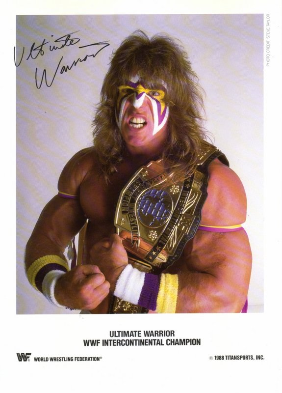 1988 WWF IC Champion Ultimate Warrior Color Autographed Wrestling Figure - Collectible Memorabilia for WWE Fans & Display