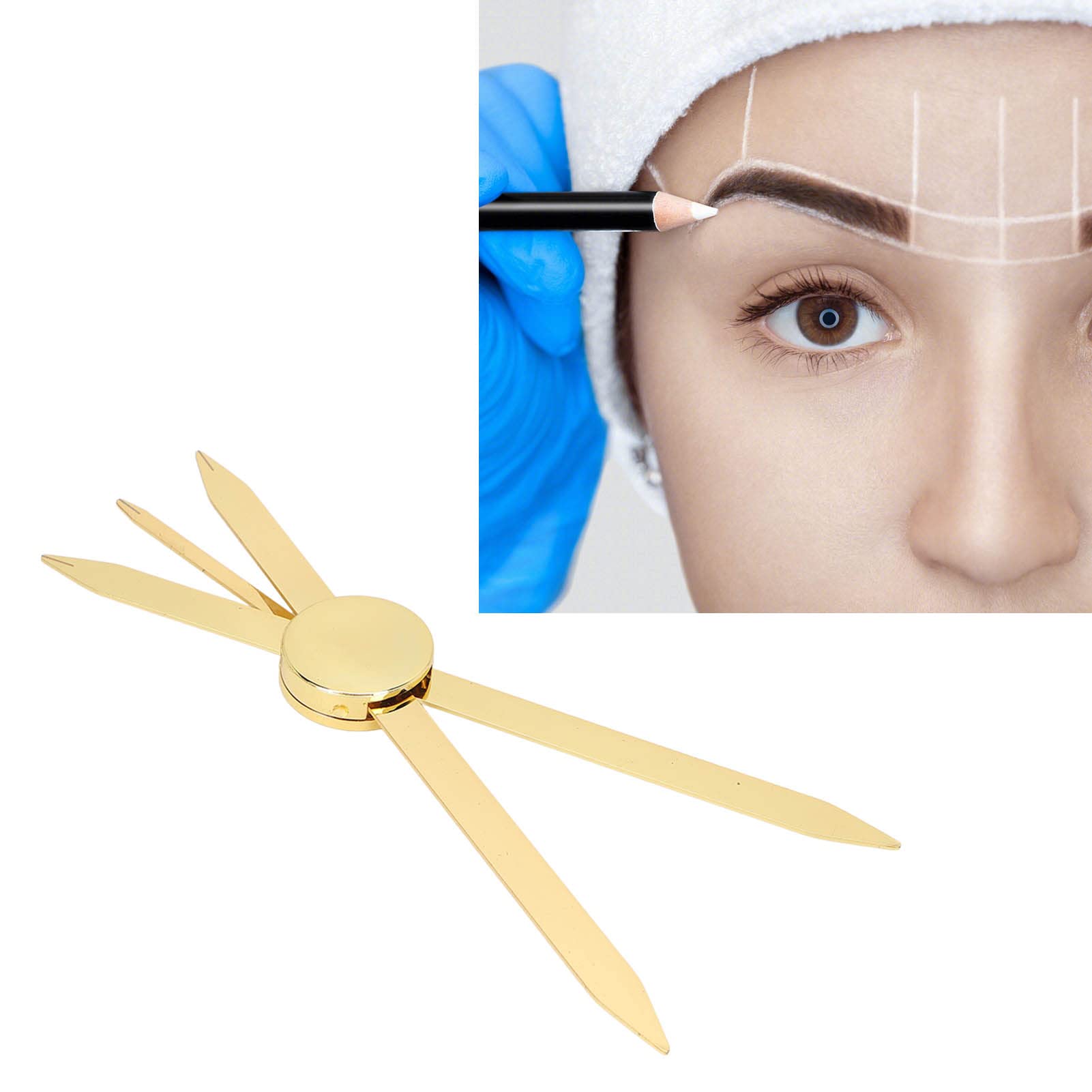 Professional Eyebrow Ruler - Stainless Steel Brow Mapping Tool for Precise Eyebrow Shaping | Perfect for Tattoo Artists, Home Use & Beauty Salons | Ideal for Eyebrow Microblading, Waxing & Makeup Application