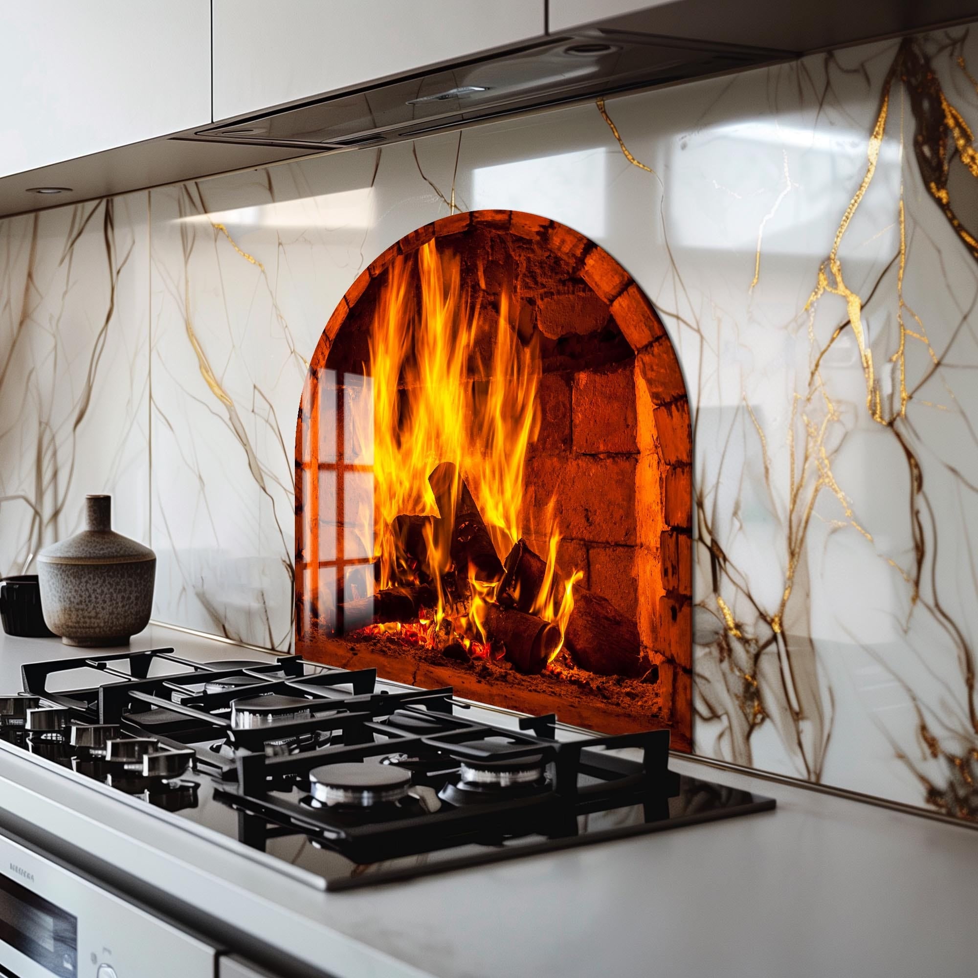 Fireplace Glass Splashback - Heat Resistant & Stylish Backsplash Panel for Modern Homes - Perfect for Kitchens, Living Rooms & Fireplace Surrounds