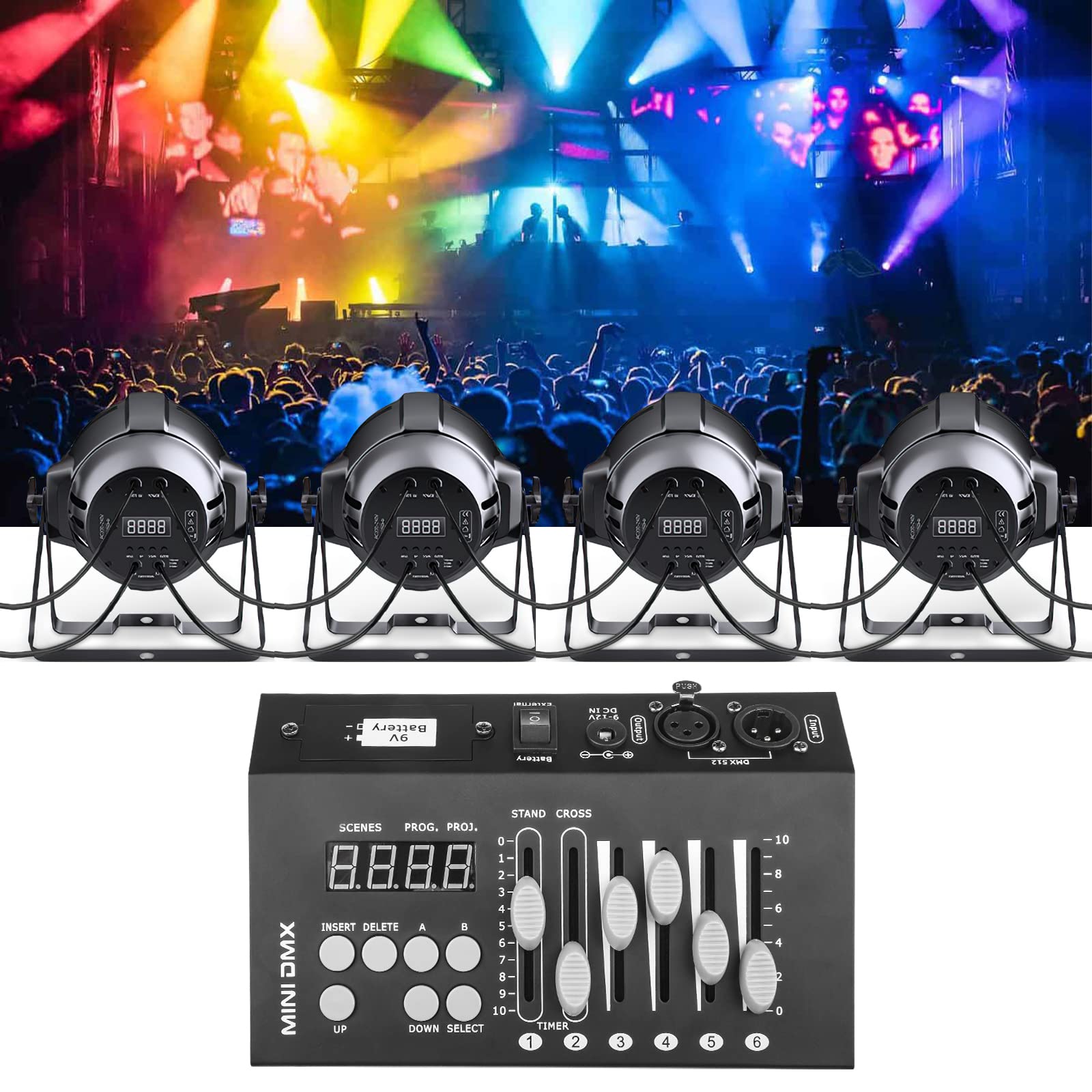 Professional DMX512 Light Controller - 54 Channel Portable Mini DJ Lighting Controller with DMX Decoder | Perfect for Stage Shows, Clubs, and Home Lighting Effects
