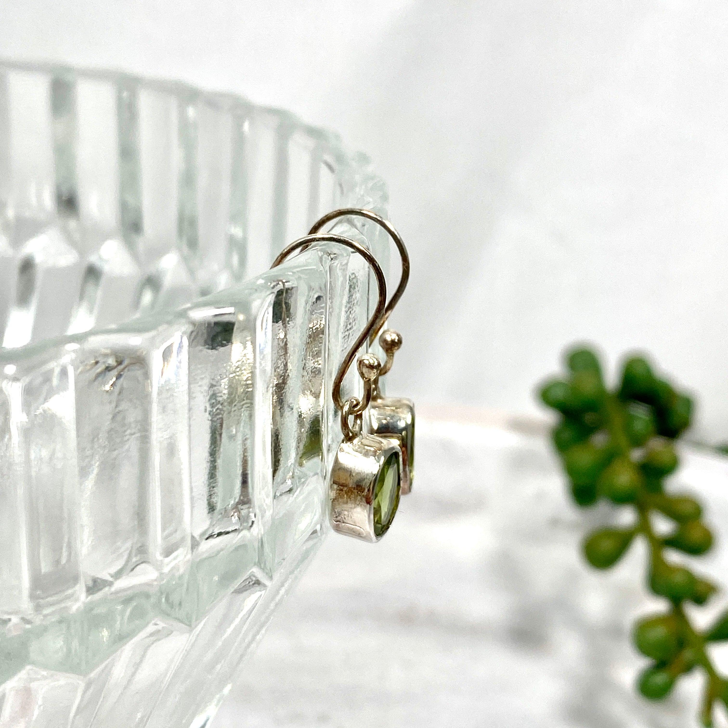 Peridot Petite Oval Faceted Earrings R2363 PDO - Elegant Green Gemstone Stud Earrings for Women, Perfect for Weddings, Parties & Everyday Wear