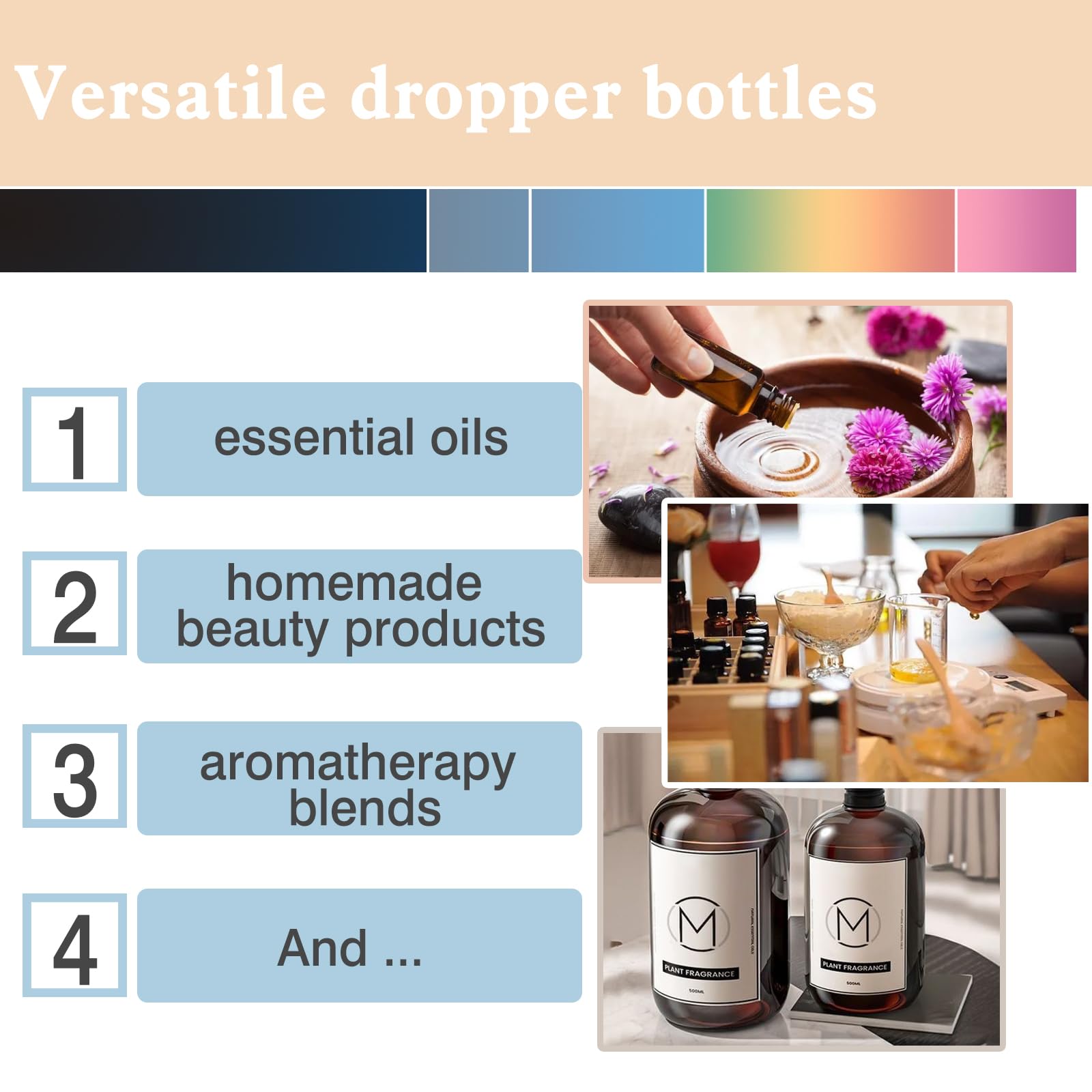 Premium 50ml Amber Glass Dropper Bottles (Set of 3) - Matte Dark Green Essential Oil Dispenser with UV Protection for Aromatherapy, DIY Beauty & Herbal Tinctures | Perfect for Travel, Home Spa & Natural Remedies