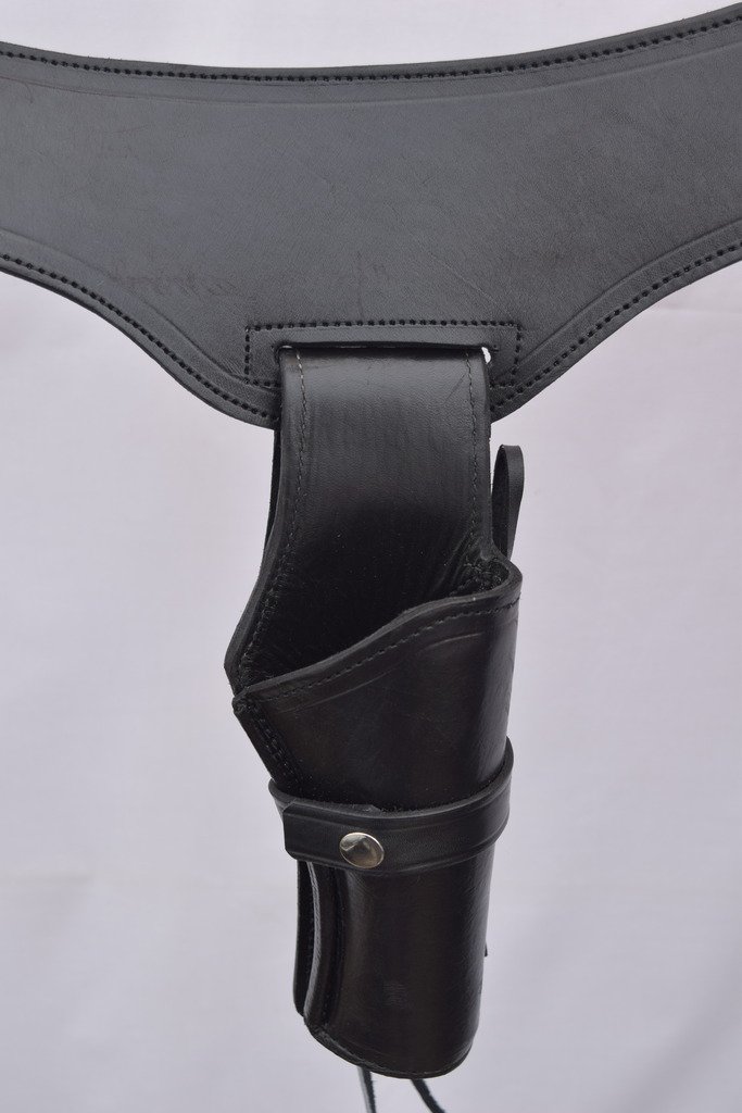 LEATHERTOWN USA® Western Cowboy Gun Holster & Belt Rig - .44/.45 Cal Single Drop Holster for Short Barrel Revolvers | Perfect for Cowboy Action Shooting, Reenactments & Concealed Carry