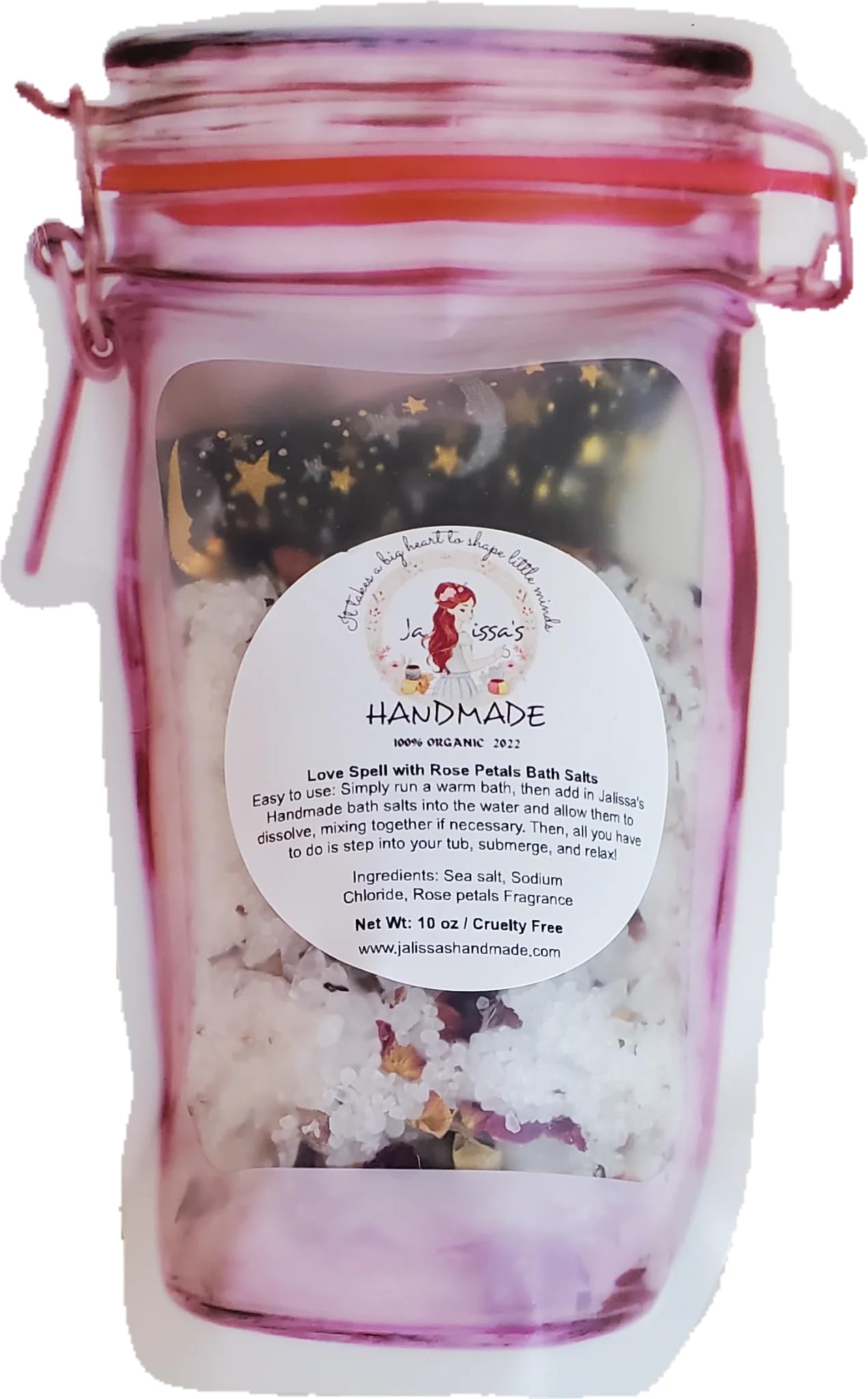 Love Spell with Rose Petals Bath Salts - Romantic Relaxation for Couples & Self-Care Spa Nights