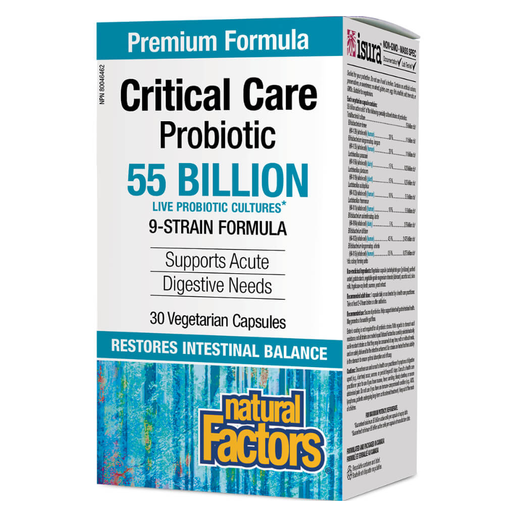 Critical Care Probiotic 55 Billion CFU - High Potency Digestive Support with 10 Strains - Supports Gut Health & Immune System - Ideal for Travel, Antibiotic Recovery & Daily Wellness