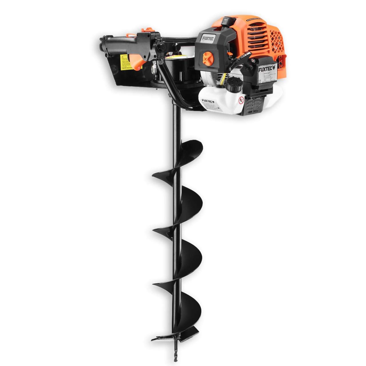 Fuxtec FX-EB162 3.5HP Gas Powered Earth Auger with 3 Drill Bits (100mm/150mm/200mm) & Oil Control Window - Professional Post Hole Digger for Fencing, Gardening, and Landscaping Projects