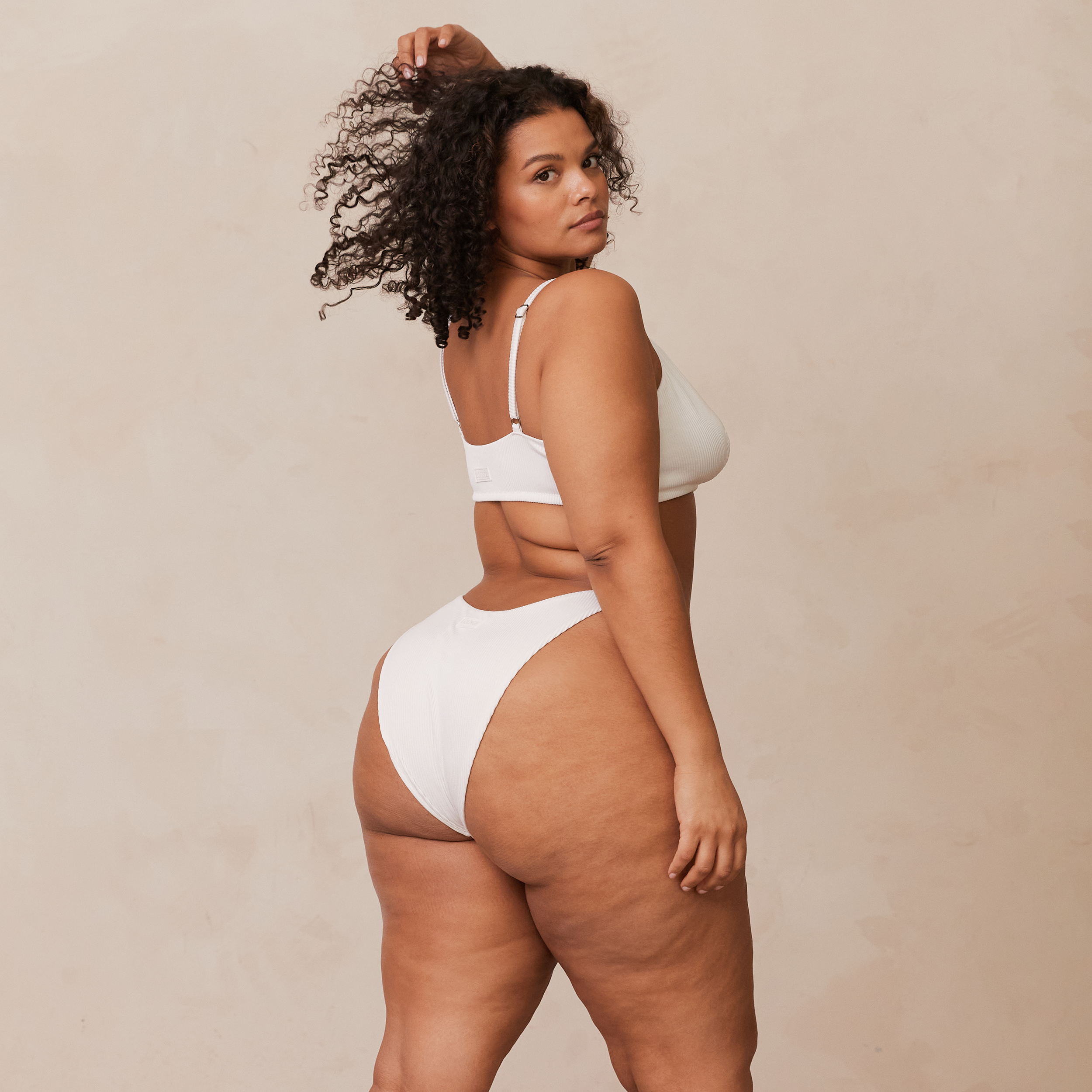 Ribbed Triangle Bra - Comfortable White Bralette for Women | Perfect for Yoga, Lounge & Everyday Wear