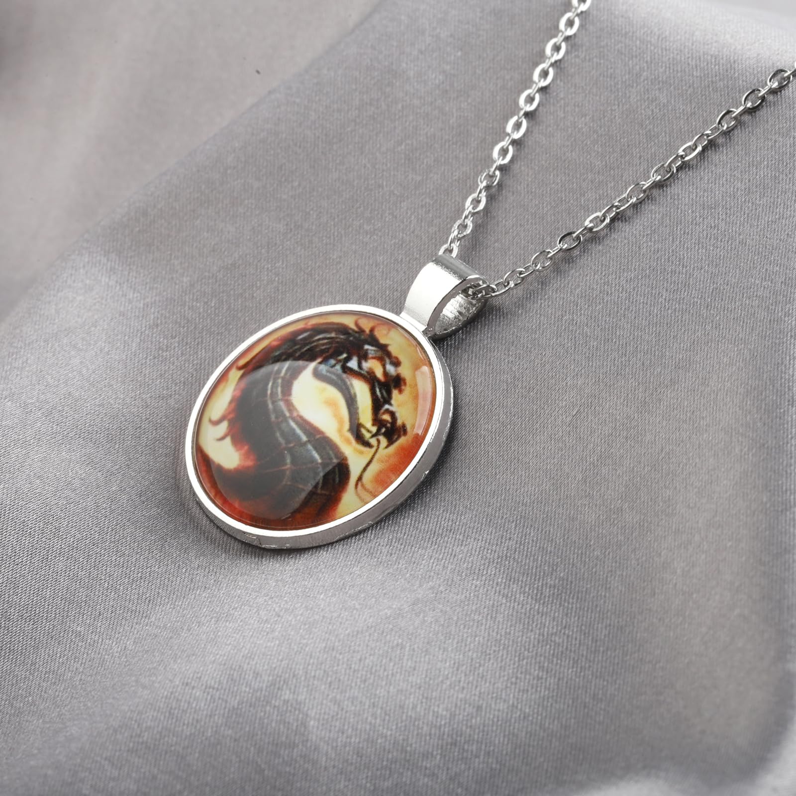 SEIRAA Ancient Dragon Pendant Necklace - Fantasy Game Jewelry for Cosplay, Gifts for Gamers & Movie Fans - Perfect for Gaming Events, Cosplay Costumes & Fantasy Themed Parties