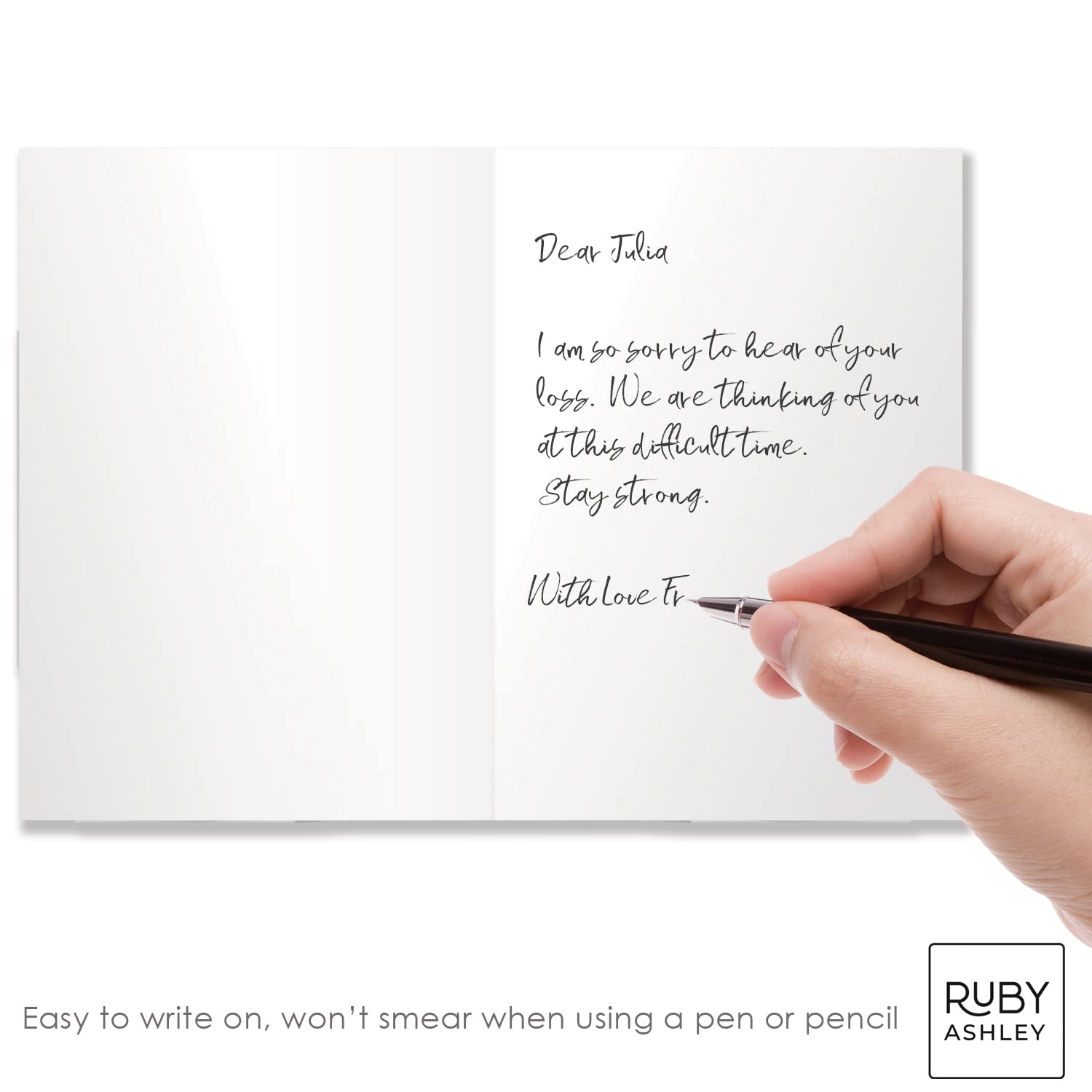 Ruby Ashley Sympathy Cards - 30 Pack with White Envelopes | Condolence, Thinking of You, Sorry For Your Loss Greeting Cards | Made in UK | Perfect for Funeral, Memorial & Comforting Loved Ones