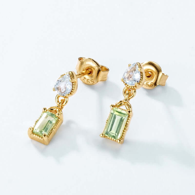 Peridot August Birthstone Earrings for Women - Dainty Teardrop Stud Earrings | Perfect Gift for August Birthdays, Anniversaries & Special Occasions