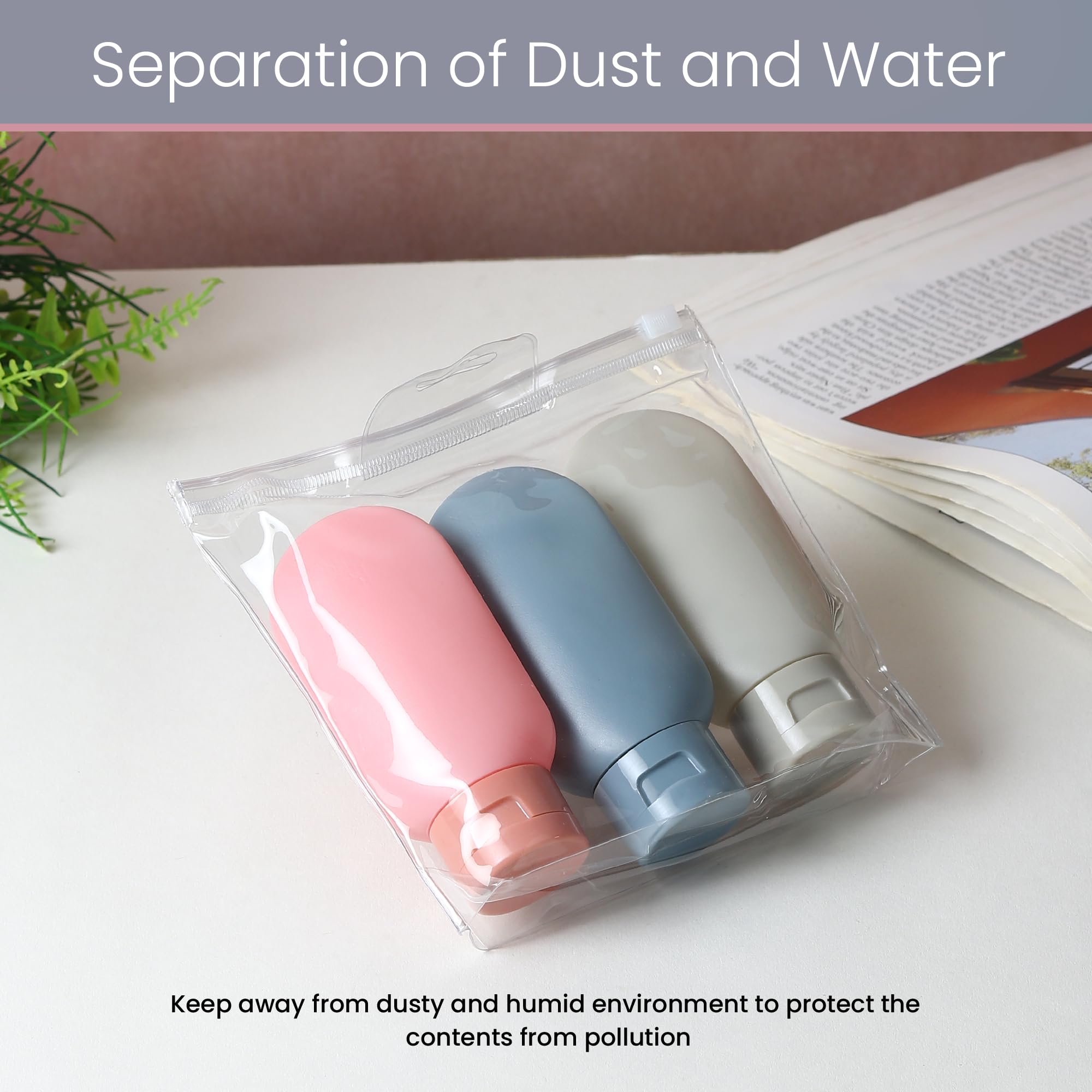 Niwlix 3-Pack Travel Bottles for Toiletries - Leakproof Shampoo, Lotion, Cream & Handwash Containers - Perfect for Women's Travel Essentials | TSA Approved for Airplane, Gym & Vacation Use
