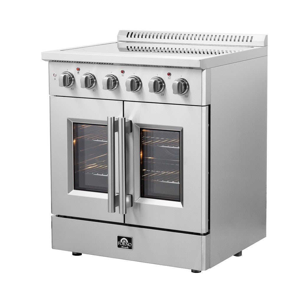 Forno Galiano 30-inch 4.32 cu. ft. Stainless Steel French Door Freestanding Electric Range - FFSEL6917 30 | Perfect for Modern Kitchens & Home Cooking