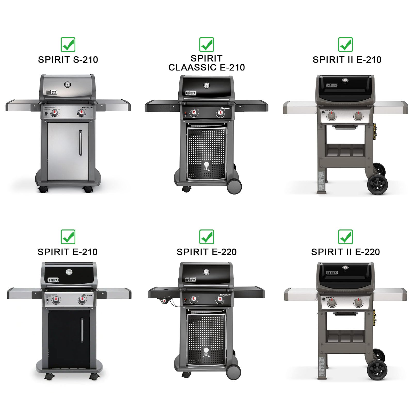 Weber Spirit Grill Replacement Parts - Compatible with Weber Spirit I & II 200 Series, E210, S210, E220, S220 Models - Includes Flavorizer Bars & Burner Parts for Weber Spirit GS4 2-Burner Grills - Perfect for Outdoor BBQ, Backyard Cooking & Grill Maintenance