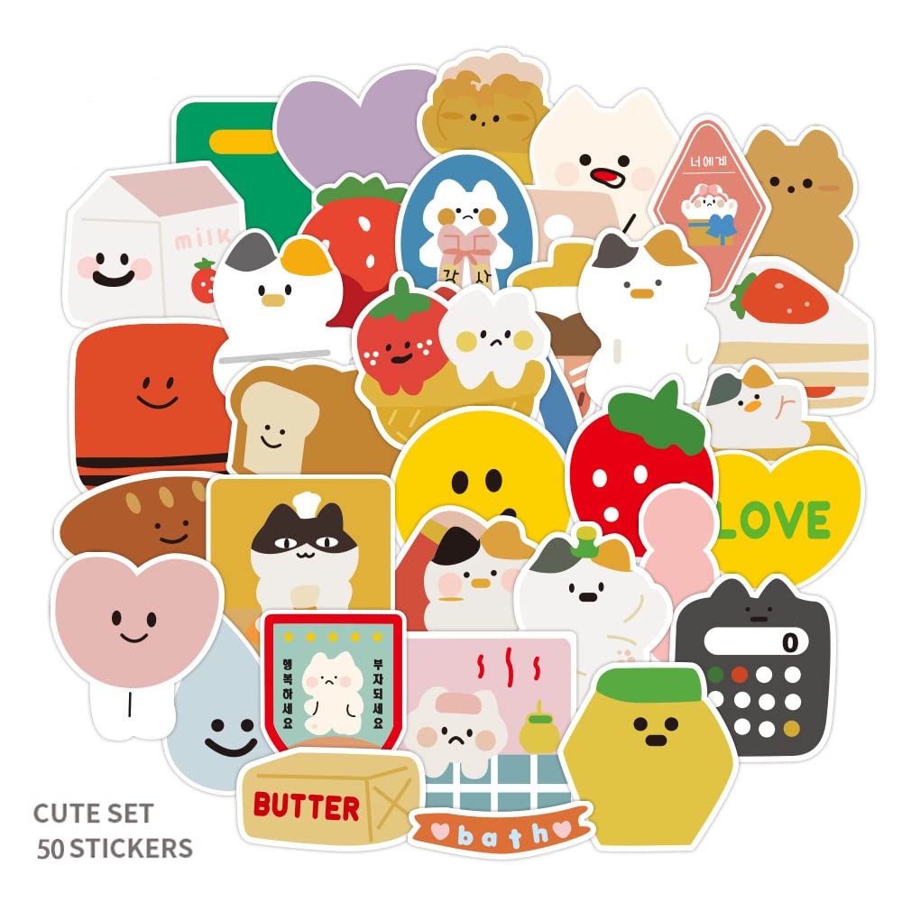 50 Pcs Cute Animal Stickers for Kids - Cartoon Watercolor Farm & Zoo Stickers for Water Bottles, Laptops, Scrapbooking - Perfect for DIY Crafts, School Projects & Gift Decoration