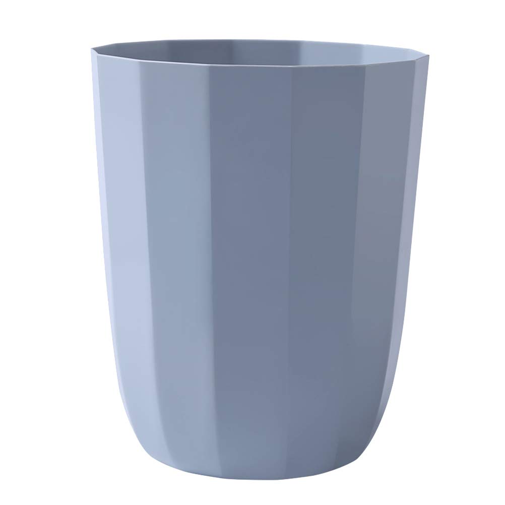 DOITOOL 1pc Plastic Trash Can - Household Open Top Waste Basket for Bathroom, Bedroom, Kitchen - Durable & Stylish Grey Blue Bin - Perfect for Home, Office & Dorm Use