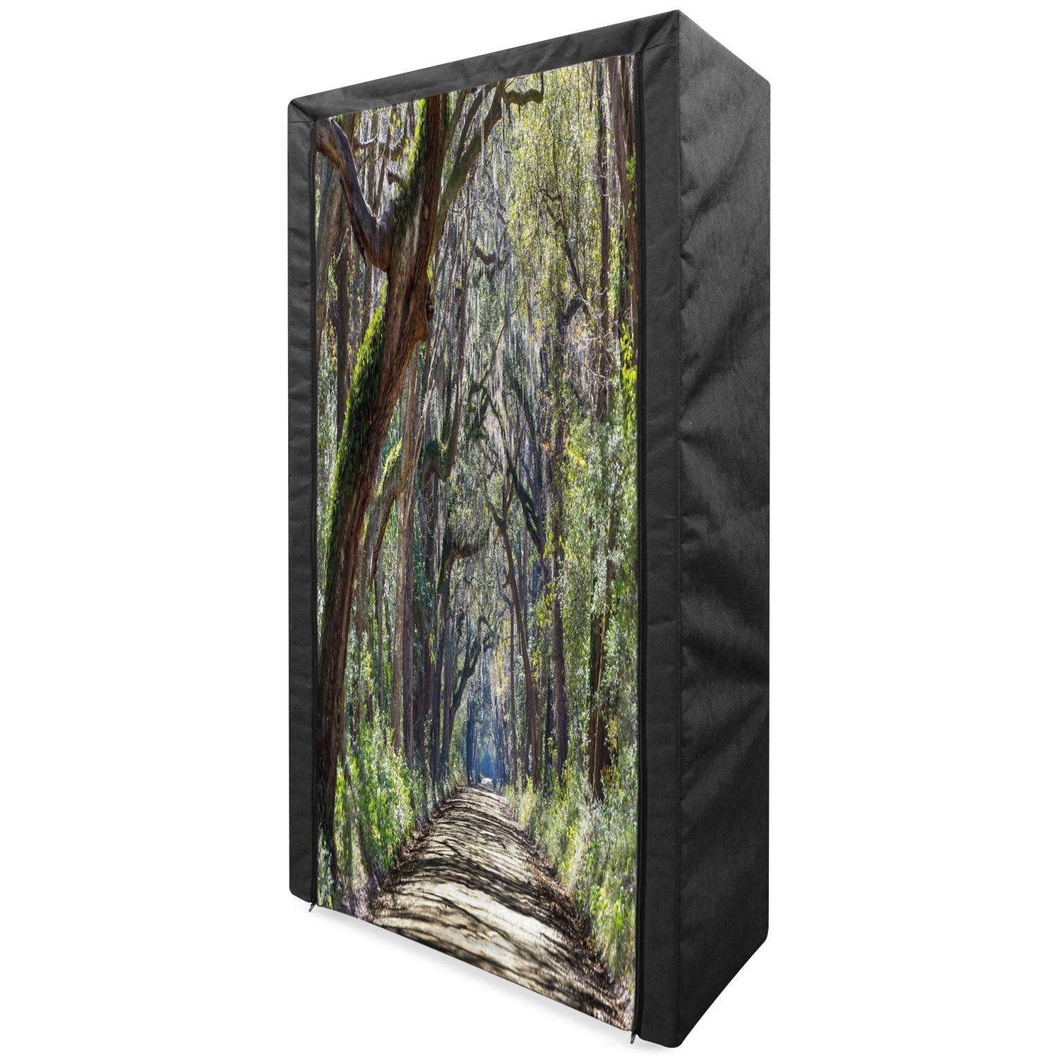 Ambesonne Portable Fabric Wardrobe - Forest Road Eco Design, 33.5