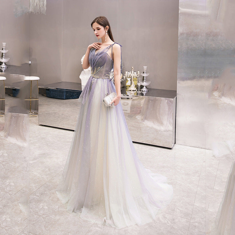 Gradient Purple Tulle Prom Dress A-Line Formal Evening Gown for Women - Elegant Homecoming, Quinceañera & Wedding Guest Dress