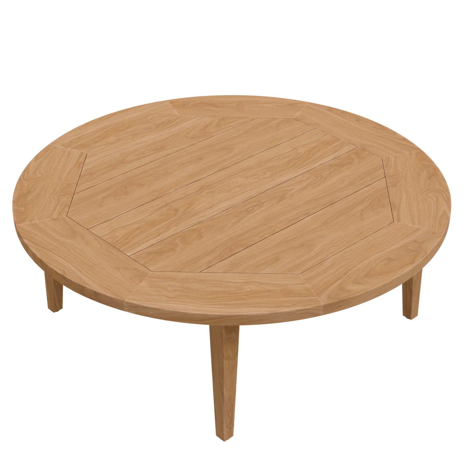 Modway Brisbane Teak Wood Coffee Table - Natural Finish Solid Teak Wood Living Room Furniture - Perfect for Living Rooms, Lounges & Home Decor
