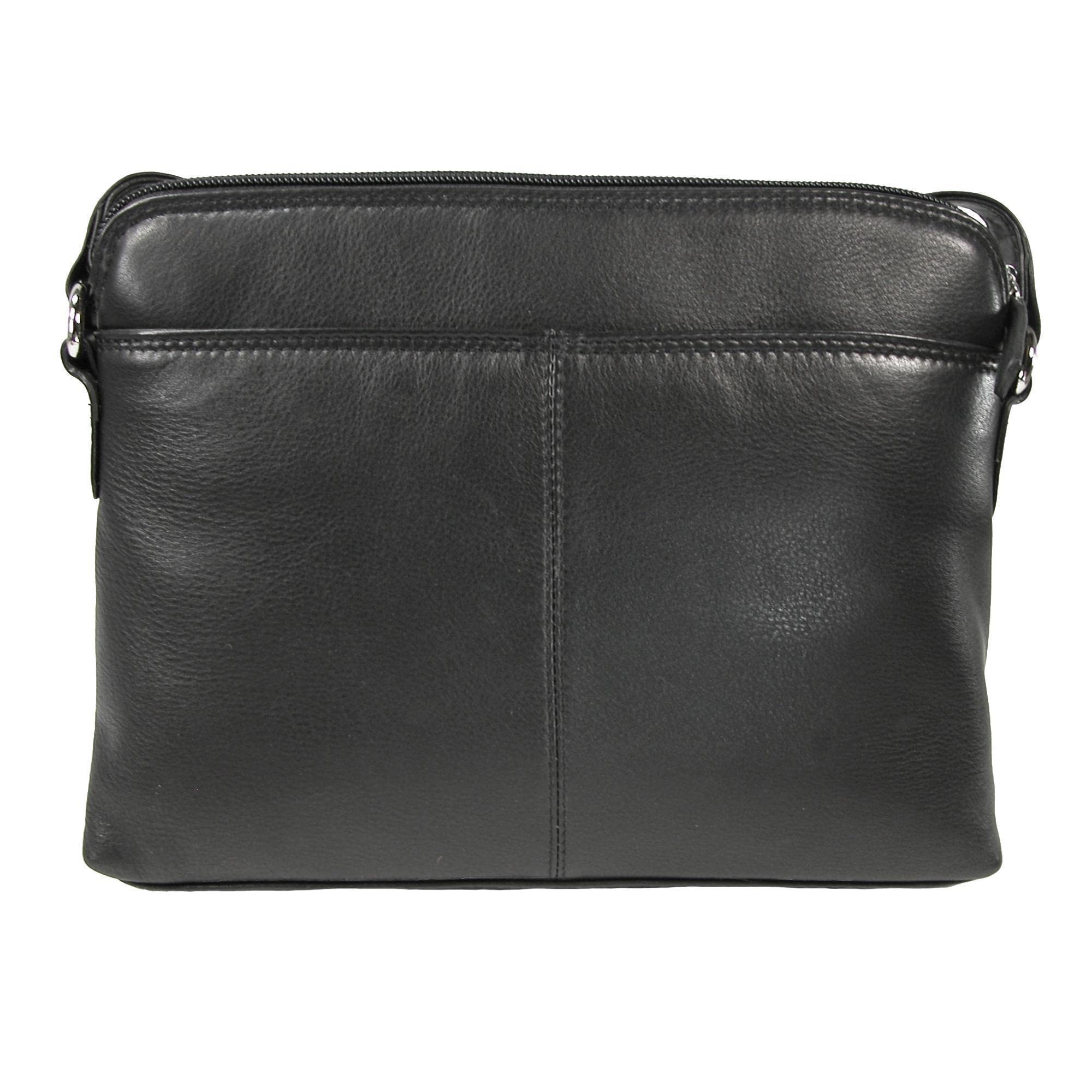 CTM® Women's Genuine Leather Shoulder Bag Purse with Side Organizer Pockets - Stylish Crossbody Handbag for Work, Travel & Everyday Use