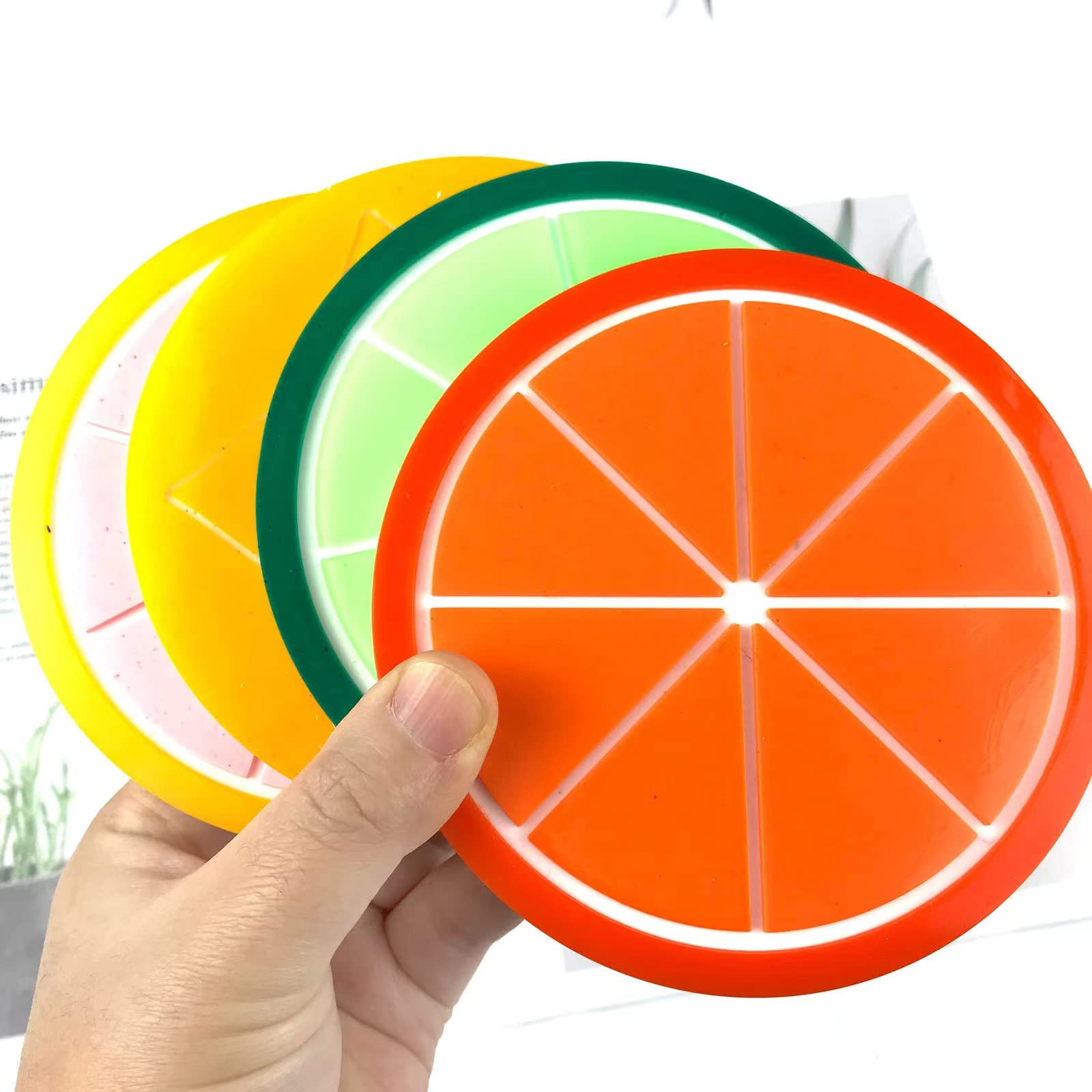4-Pack Orange Resin Coaster Molds for Epoxy Casting - Fruit-Shaped DIY Coaster Molds for Resin Art, Mother's Day Gifts & Home Decor (PP83746) - Perfect for Crafting Unique Drink Coasters, Table Decor, and Handmade Gifts