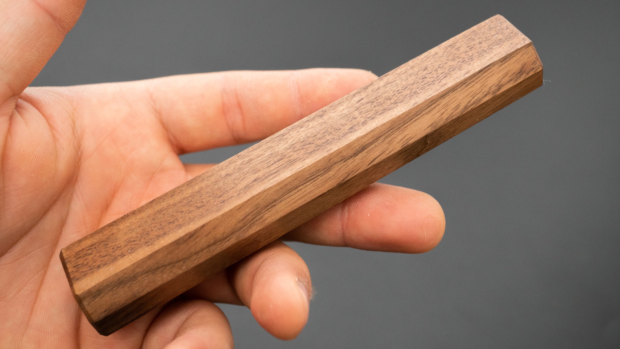 Hitohira WB Mono Walnut Wood Handle 130mm (Thick) - Perfect for Japanese Chef Knives & Kitchen Tools