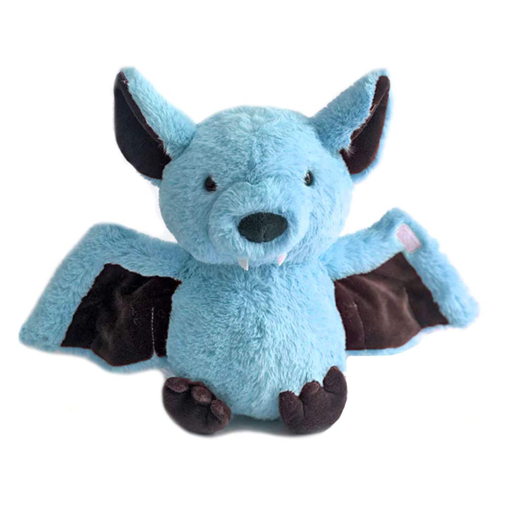 Soft Plush Bat Stuffed Animal - Cute Furry Halloween Toy Gift for Kids & Adults (Blue, 11 inch) - Perfect for Halloween Decor, Birthday Presents & Nursery Room Decorations