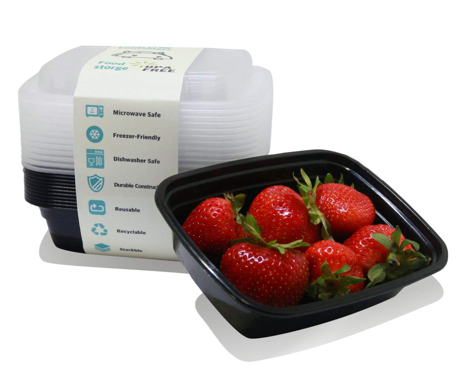 PARTYHIPPO 12-Pack Small Meal Prep Containers with Single Lids, 12 oz BPA-Free Food Storage | Stackable & Reusable Bento Lunch Boxes | Microwave, Dishwasher & Freezer Safe | Perfect for Portion Control, Meal Planning & On-the-Go Lunches