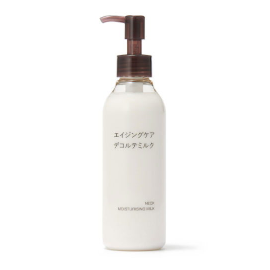 Muji Aging Care Decollete Milk Moisturizing Neck Lotion 200ml - Anti-Aging Neck Cream for Wrinkles & Firming - Perfect for Night Routine & Daily Hydration