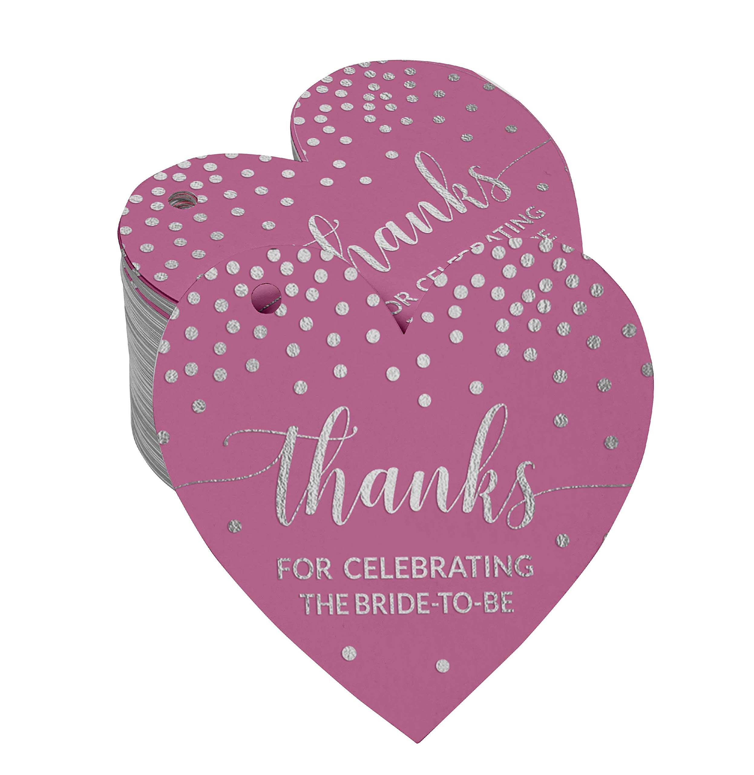 50pcs Real Silver Foil Bridal Shower Favor Tags - Thank You Gift Tags for Bride to Be Celebration - Perfect for Wedding Favors, Bridal Party Decorations & Special Event Invitations