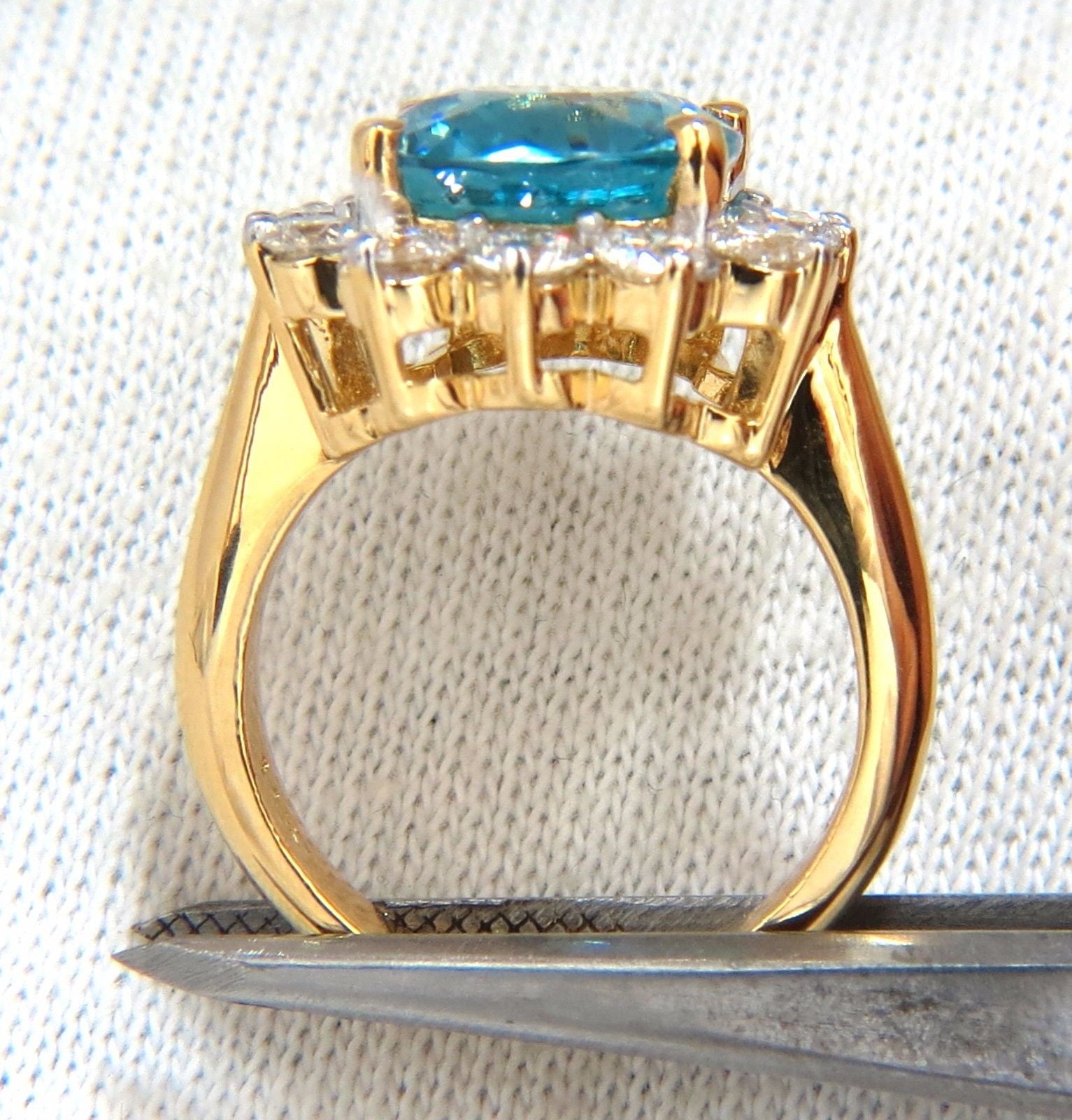 10.05ct Natural Blue Zircon Diamond Ring in 14kt Gold - Freedom Indigo Collection | Perfect for Engagement, Anniversary & Special Occasions