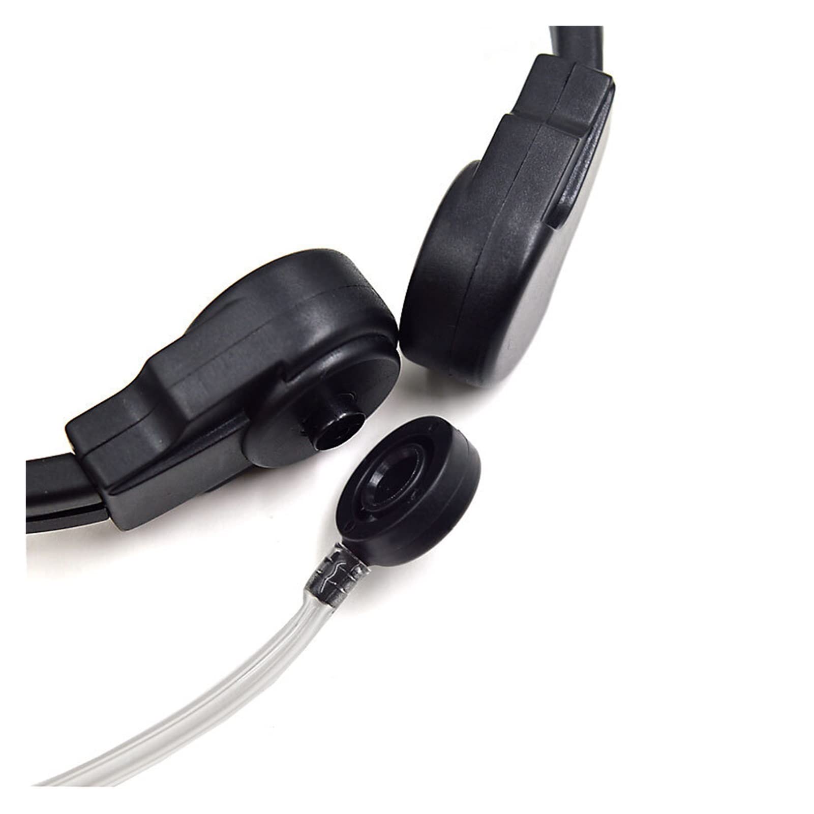 BMINO Throat Microphone Headset - Covert Earpiece with PTT for Yaesu & Vertex Radios (FT-60R, VX-3R, VX-5R, FT-250R) - Walkie Talkie Accessory for Security, Military & Outdoor Adventures