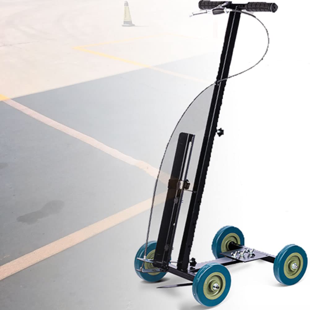 Manual Push Wheel Line Marking Machine with Adjustable Width & Angle Arc - Perfect for School Playgrounds, Sports Courts & Parking Lot Striping