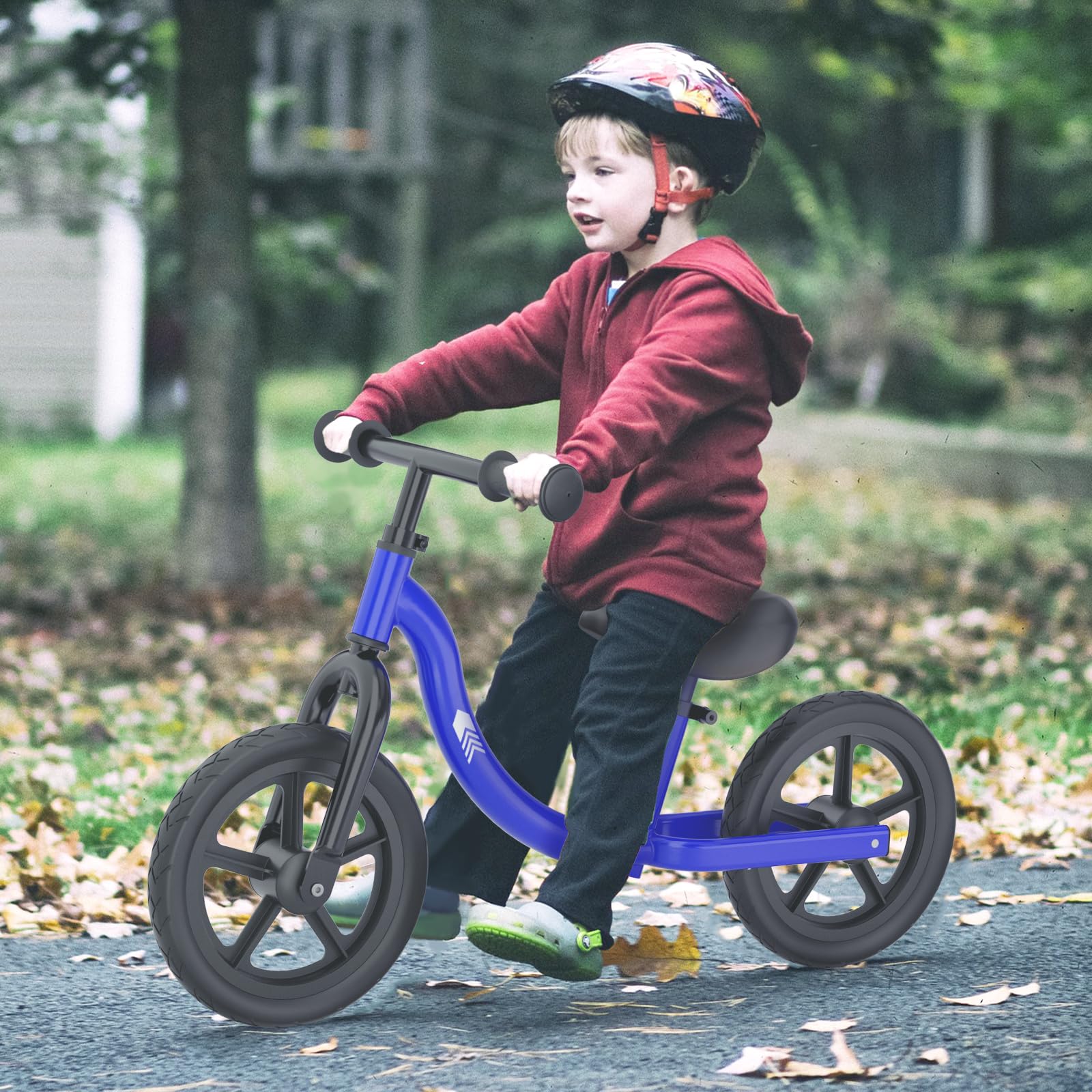 Glaf 12 Inch No Pedal Balance Bike for Toddlers 18 Months to 5 Years - Adjustable Seat Height, First Training Bicycle for Boys & Girls - Perfect Birthday Gift for 2 Year Olds - Indoor & Outdoor Learning Toy for Early Childhood Development