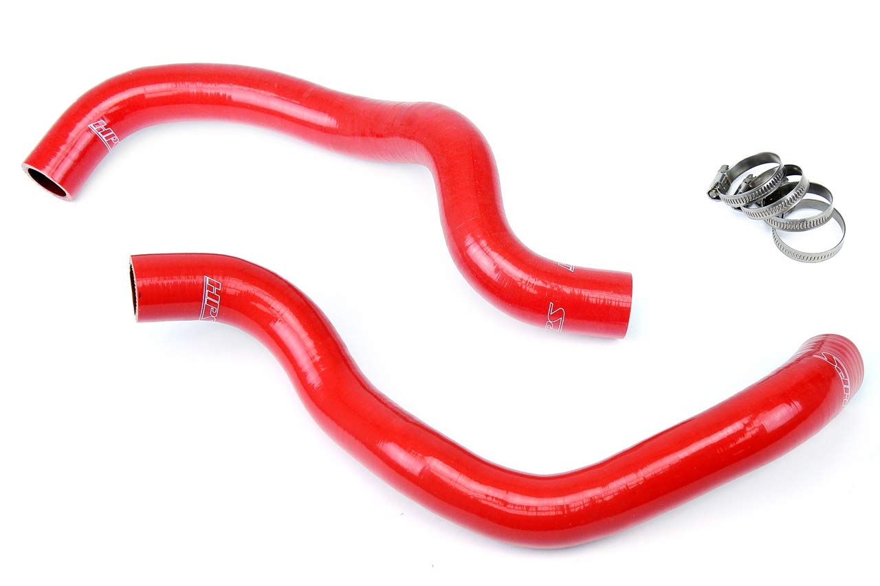 HPS 57-1384-RED Red Silicone Radiator Coolant Hose Kit - High Performance Cooling Solution for Cars, Trucks & SUVs - Perfect for Engine Maintenance & Upgrades