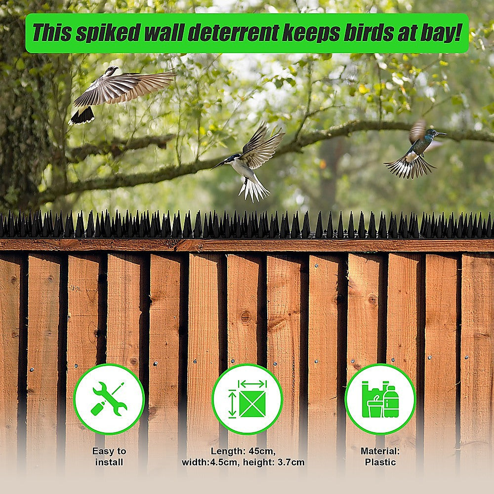 12 Pack Bird Spikes - Stainless Steel Anti-Pest Spikes for Birds, Cats, Possums & Rodents - Durable Outdoor Pest Deterrent for Roofs, Fences & Walls | Perfect for Home, Garden & Commercial Use
