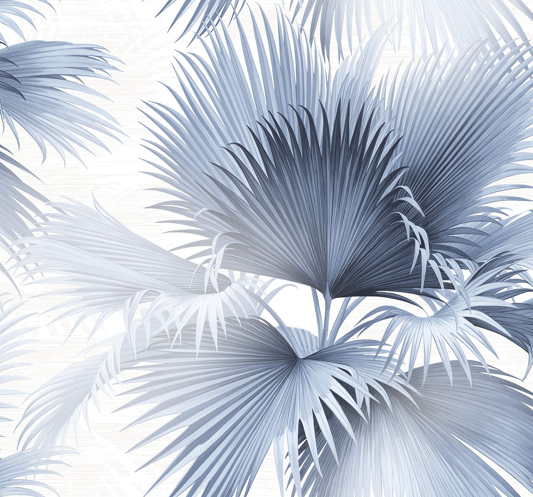 Kenneth James 2927-40102 Blue Tropical Palm Leaf Wallpaper - 2 Piece Set for Summer Home Decor, Living Room & Bedroom Accent Wall
