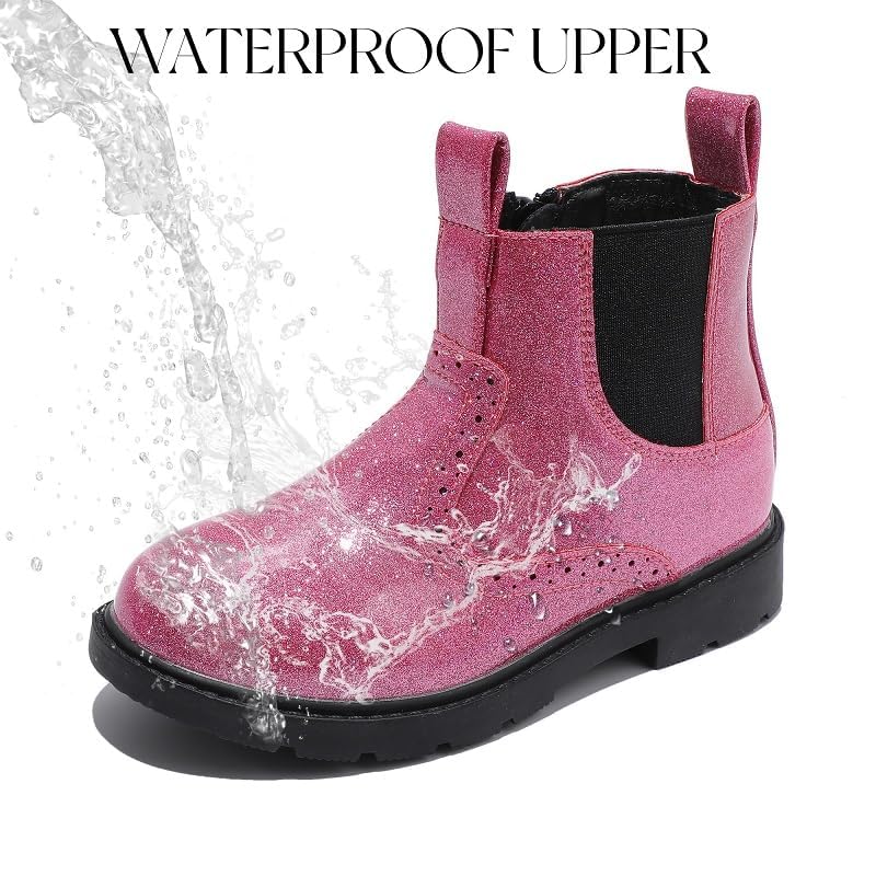 Waterproof Chelsea Ankle Boots for Boys & Girls - Side Zipper Comfort Design (Toddler/Little Kid/Big Kid) - Perfect for Outdoor Play, Rainy Days & School Activities