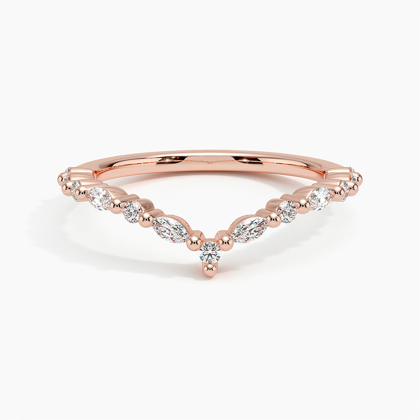 0.31CTW Delicate Versailles Contour Diamond Wedding Band Ring - 14K White Gold Bridal Jewelry for Women - Perfect for Engagement, Anniversary & Special Occasions