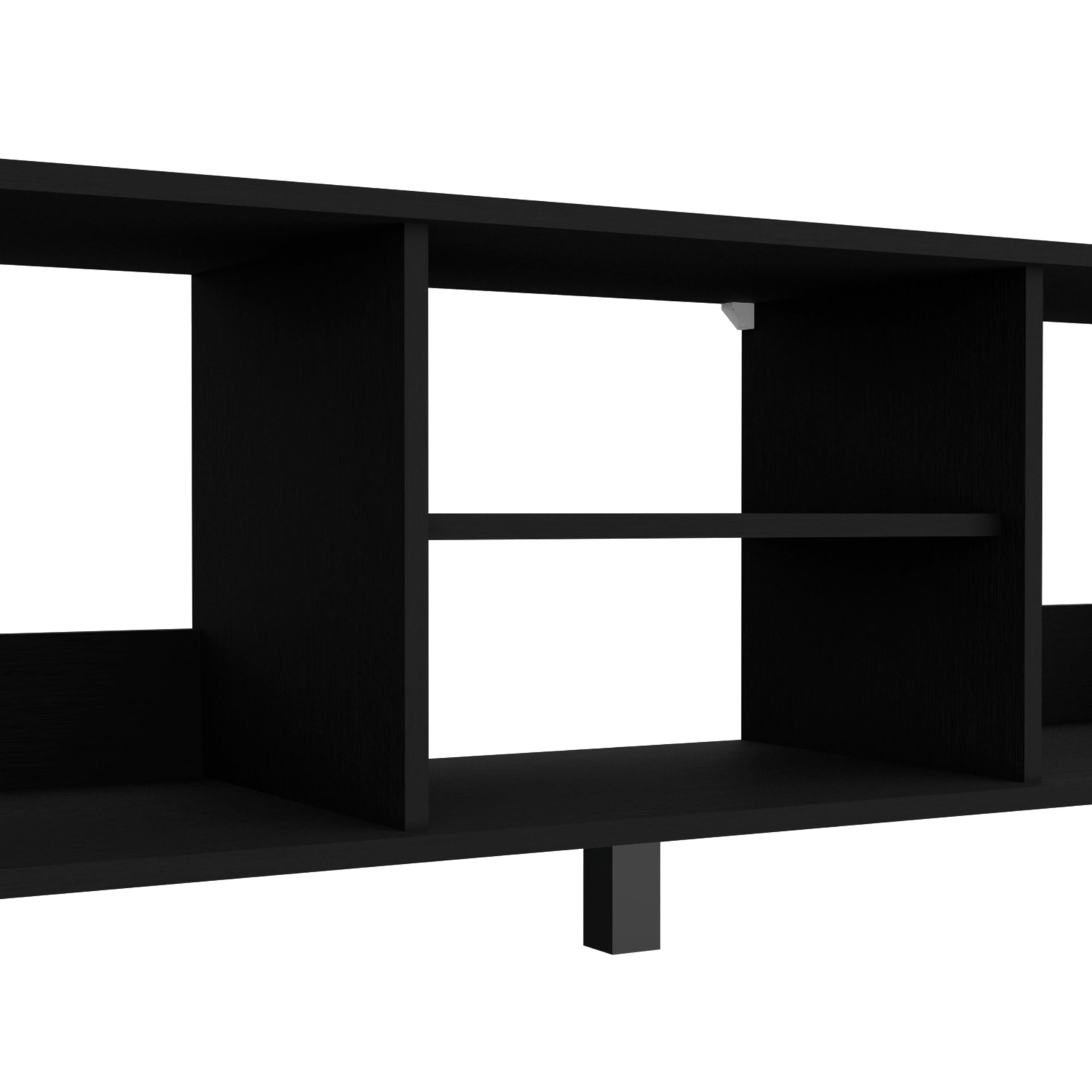 Black 2-Piece Living Room Set with TV Stand & Coffee Table for Modern Homes
