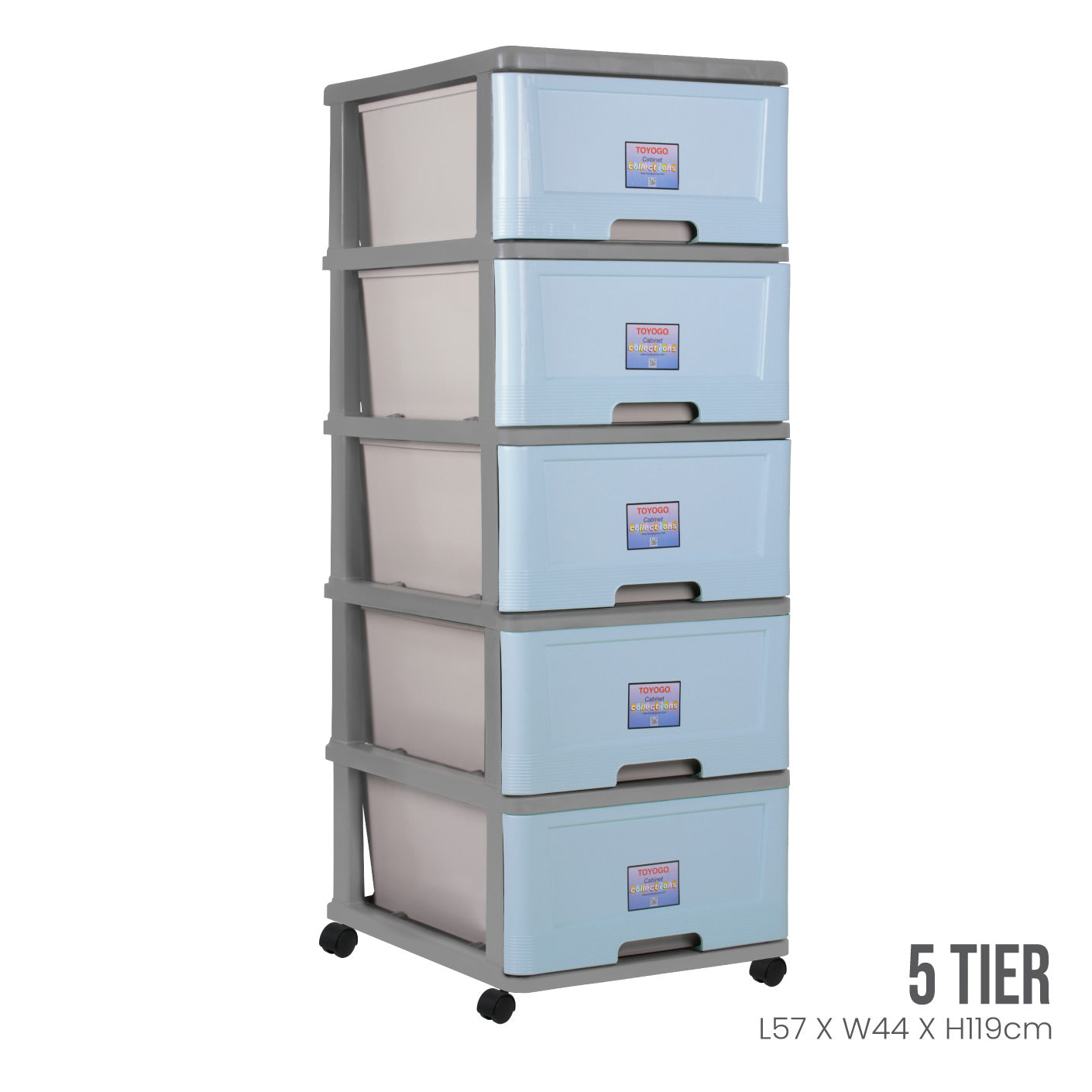 5-Tier Rolling Storage Cabinet with Wheels - Heavy Duty Metal Organizer for Kitchen, Bathroom, Office & Garage Storage Solutions