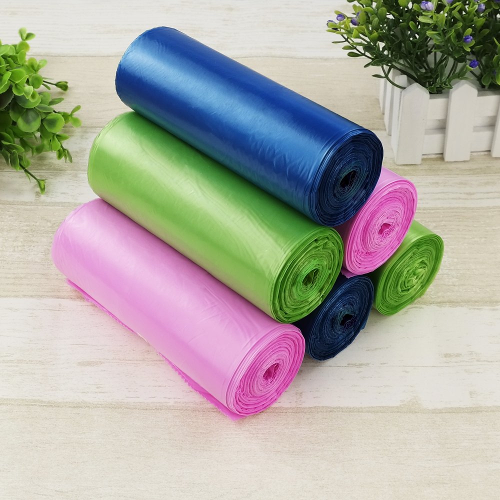 2.6 Gallon Colored Trash Bags - 120 Count (6 Rolls) | Small Wastebasket Liners for Bathroom, Office & Bedroom Garbage Cans