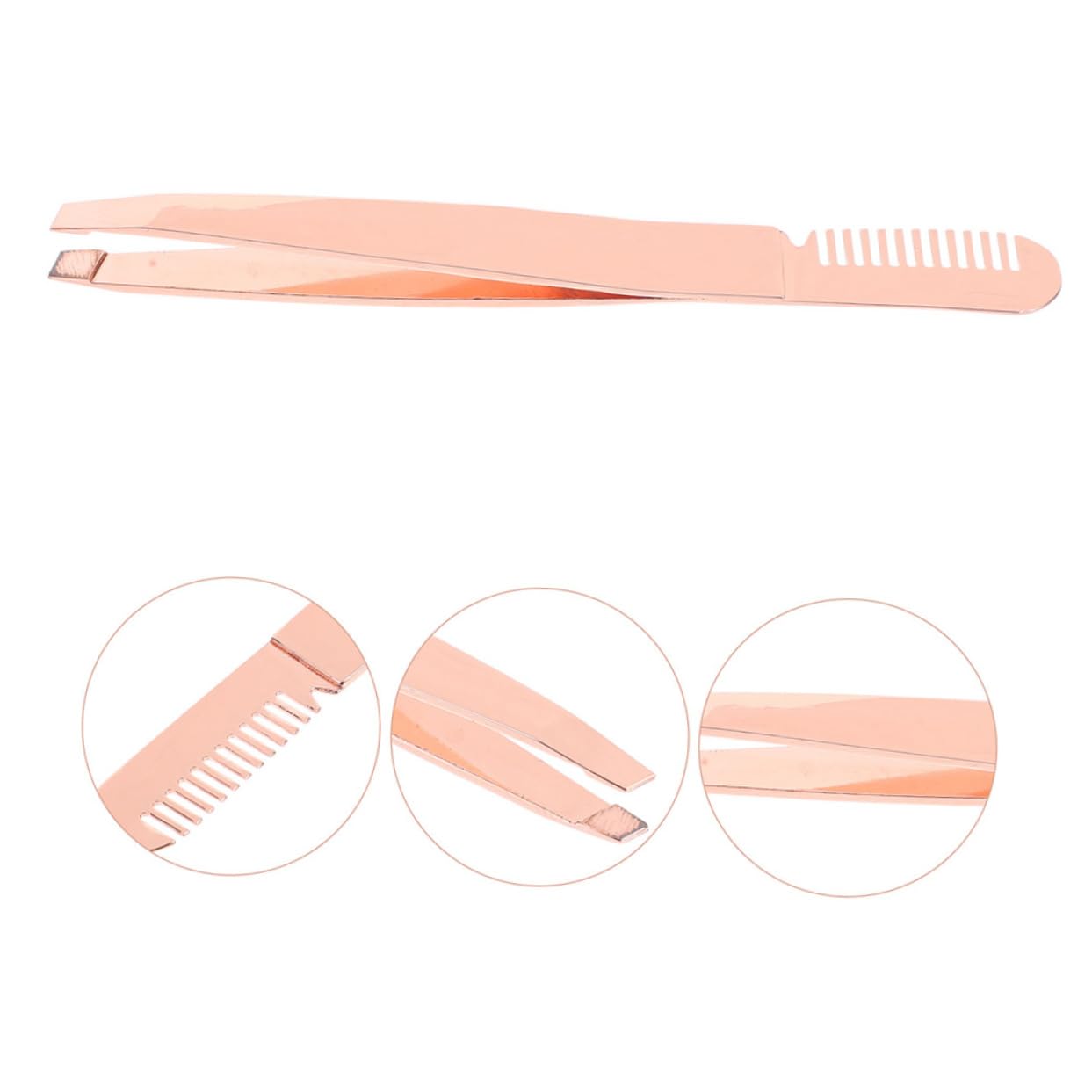 4pcs Rose Gold Stainless Steel Eyebrow Tweezers Set - Precision Slant Tip & Lash Tweezers for Women | Perfect for Eyebrow Shaping, Makeup Application & Travel Beauty Kit