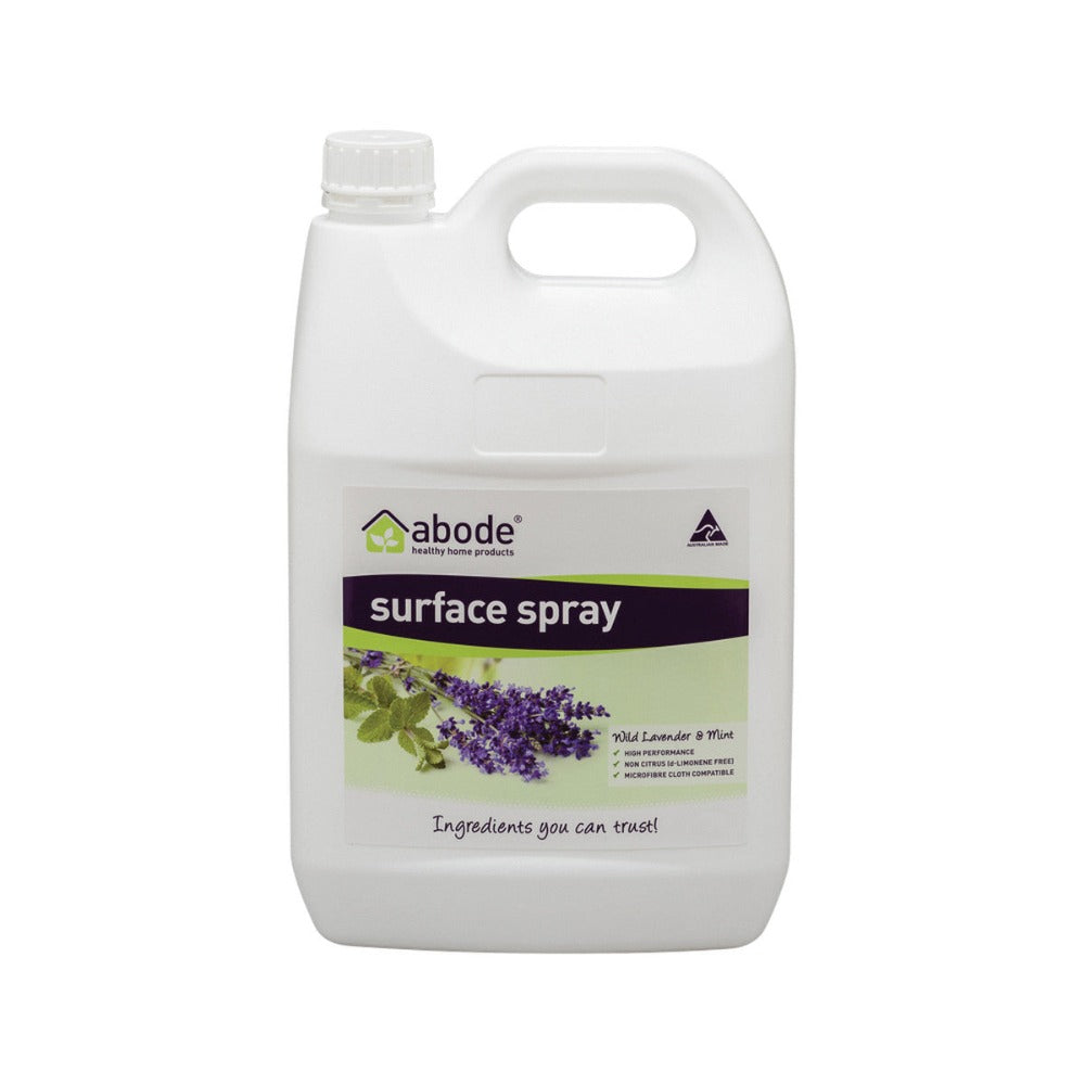 ABODE Wild Lavender & Mint Surface Spray - 4L Natural Cleaning Solution for Kitchen, Bathroom & Home Disinfection - Fresh Scent Multi-Purpose Cleaner