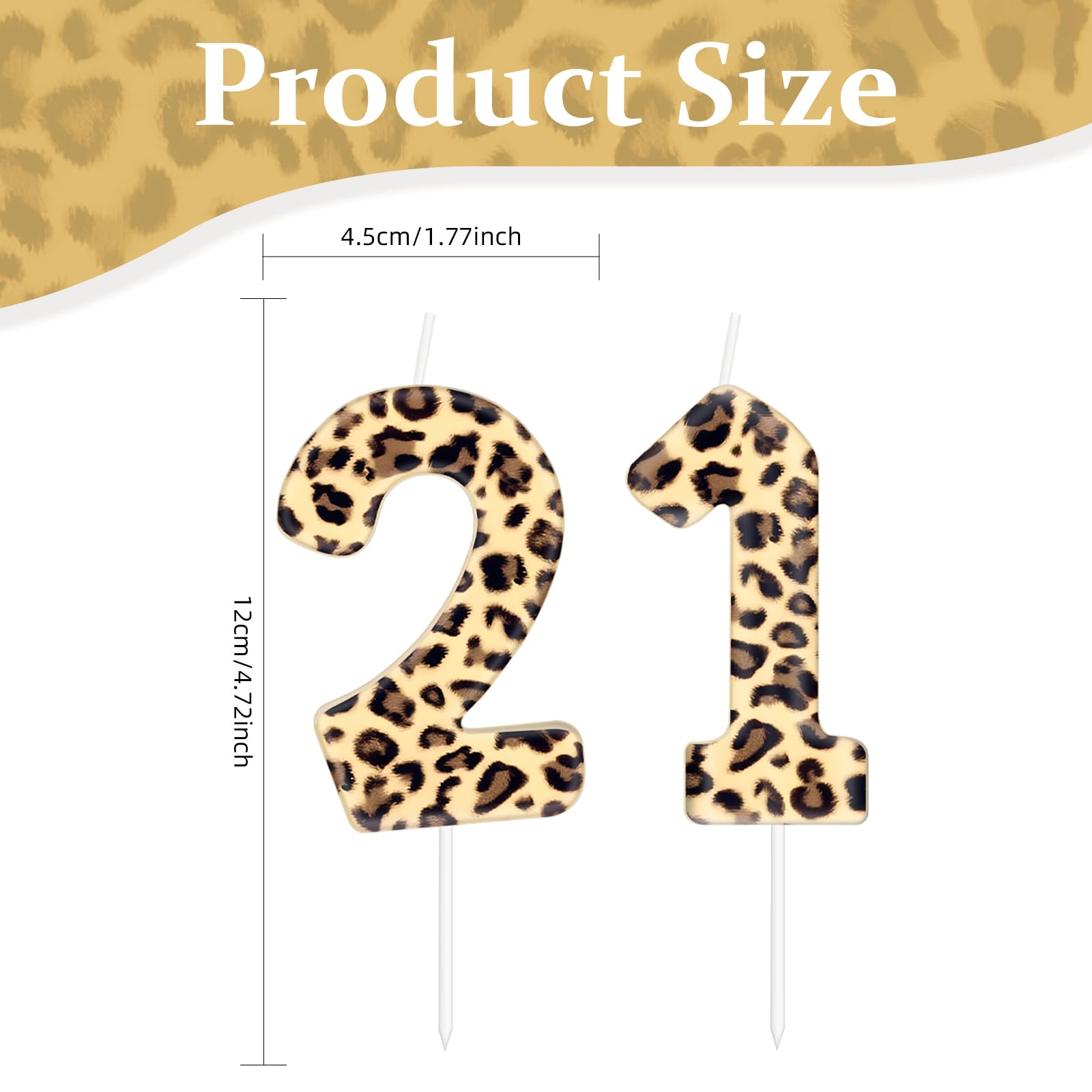 Leopard Print Number 1 Candles | Cheetah Birthday Cake Candles | Animal Print Party Decorations for Safari & Wild Animal Theme Parties | Perfect for Birthday Cakes, Jungle Decor, and Zoo-Themed Celebrations