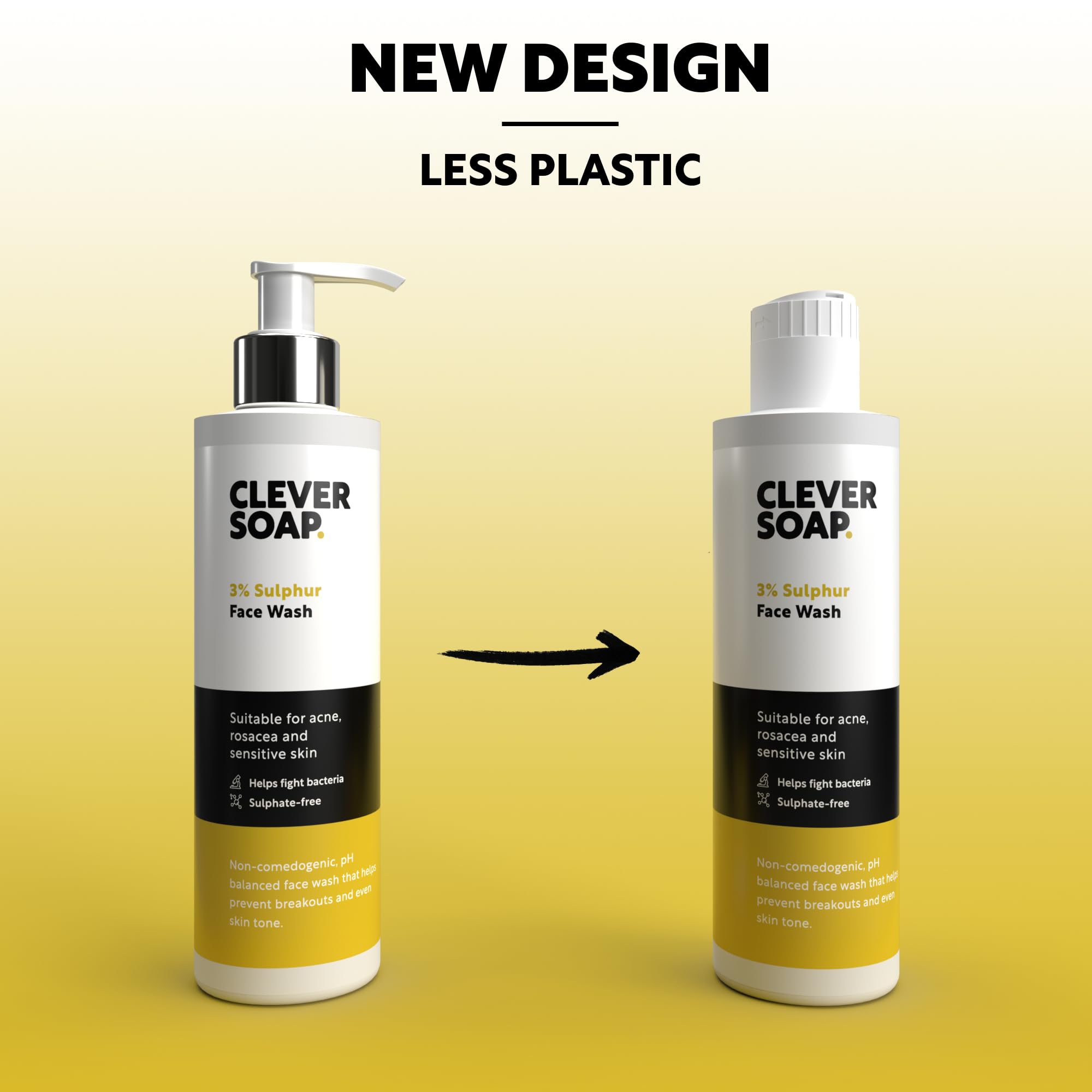 Clever Soap 3% Sulfur Face Wash for Oily Skin - Exfoliating Blemish Control Cleanser with Antibacterial Formula - Fragrance Free Moisturizing Sulfur Soap for Sensitive Skin (Men & Women) - Perfect for Daily Acne Treatment and Deep Pore Cleansing