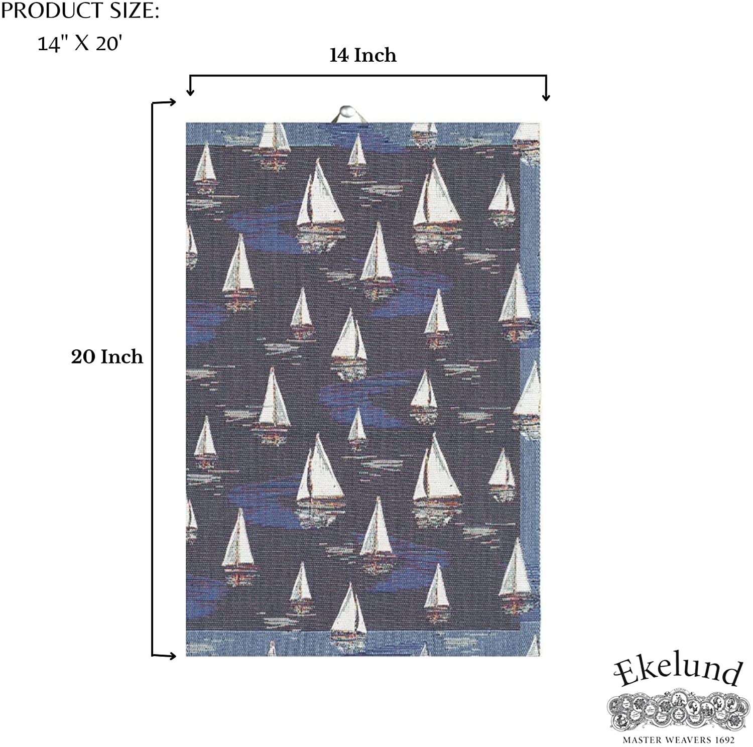 Ekelund Weavers Seglats Organic Cotton Towel 35 x 50 cm - Soft & Absorbent Bath & Kitchen Towel for Spa, Beach & Home Use