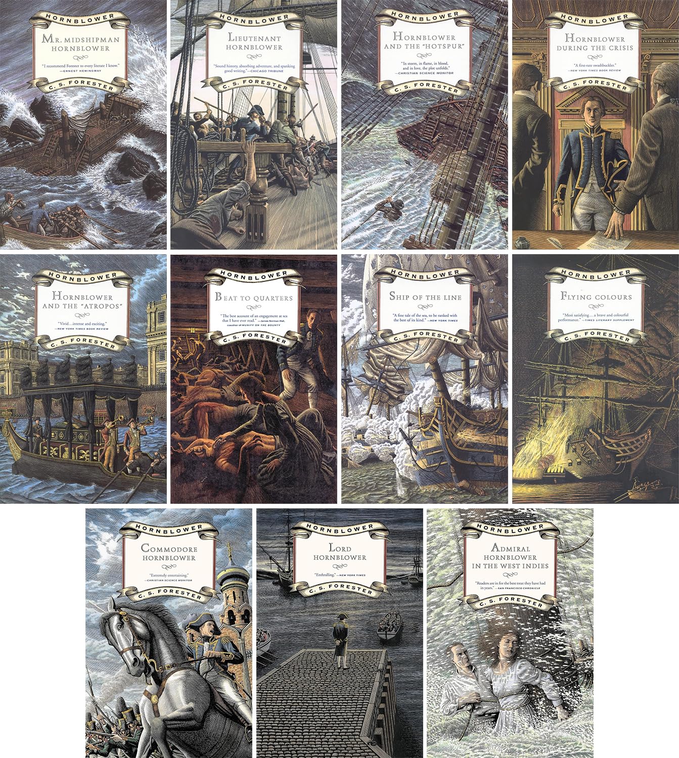 C.S. Forester Hornblower Saga 11-Book Collection Set - Mr. Midshipman Hornblower, Lieutenant Hornblower & More - Historical Naval Fiction Series - Perfect for Book Lovers & Maritime History Enthusiasts