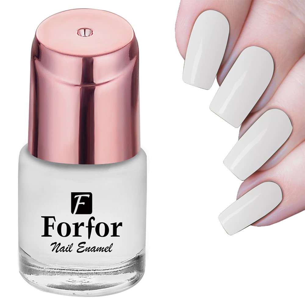 FORFOR® Perfect Stay Glossy Nail Polish - Long Lasting White Lily Color - Salon Quality Nail Lacquer for Manicure & Pedicure - Perfect for Weddings, Parties & Everyday Wear