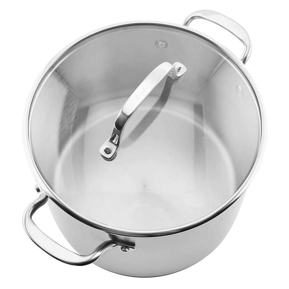 **Amana 8Qt Induction Stock Pot - Stainless Steel Cookware with Lid for Soups, Stews & Pasta - Perfect for Home Cooking & Professional Kitchens**
